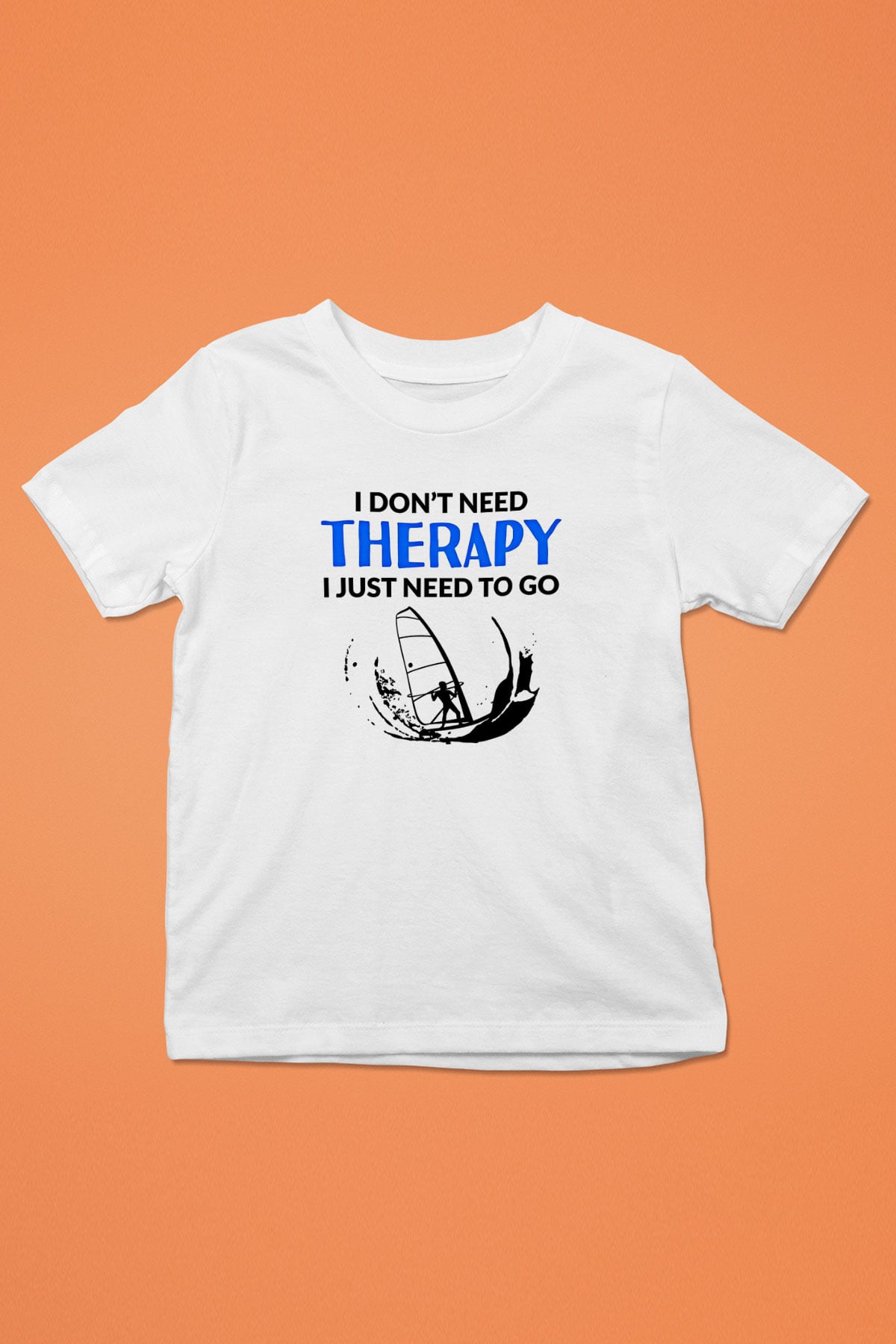 Rüzgar Sörfü Baskılı Unisex Beyaz Çocuk Tişört - Tshirt