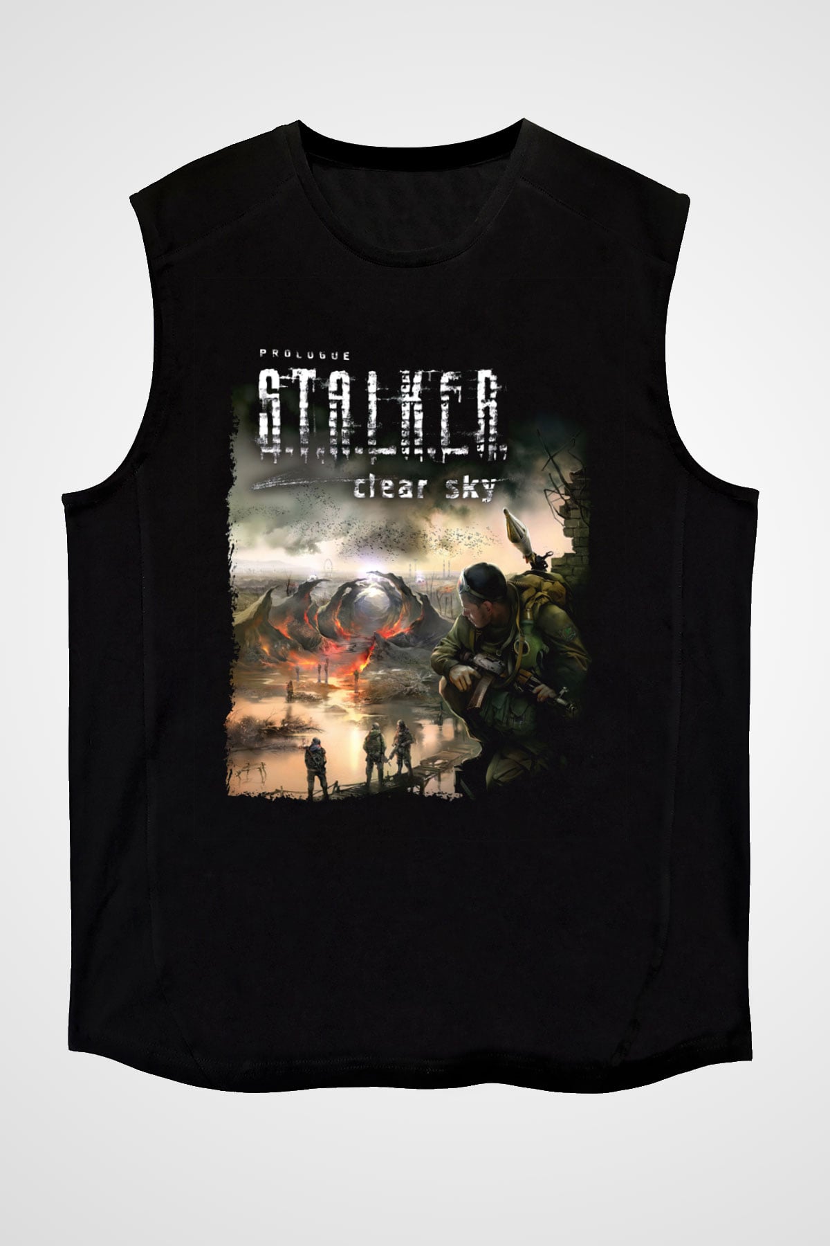 S.T.A.L.K.E.R. Siyah Unisex Kolsuz Tişört