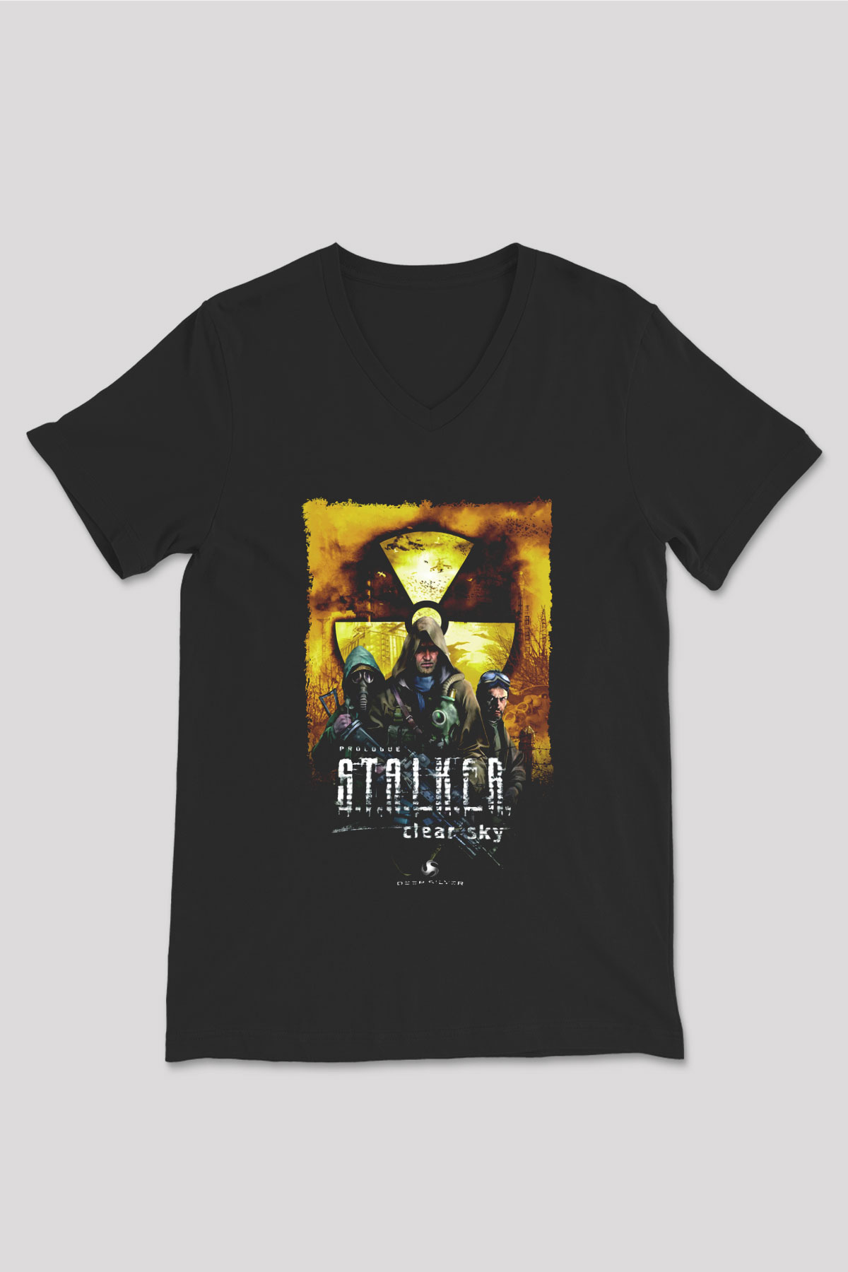 S.T.A.L.K.E.R. Siyah Unisex V Yaka Tişört
