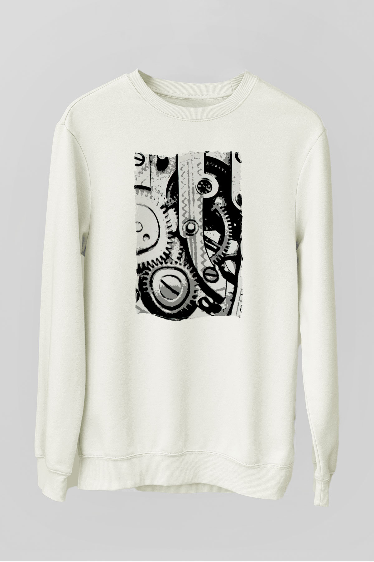 Saatçi Beyaz Unisex Sweatshirt