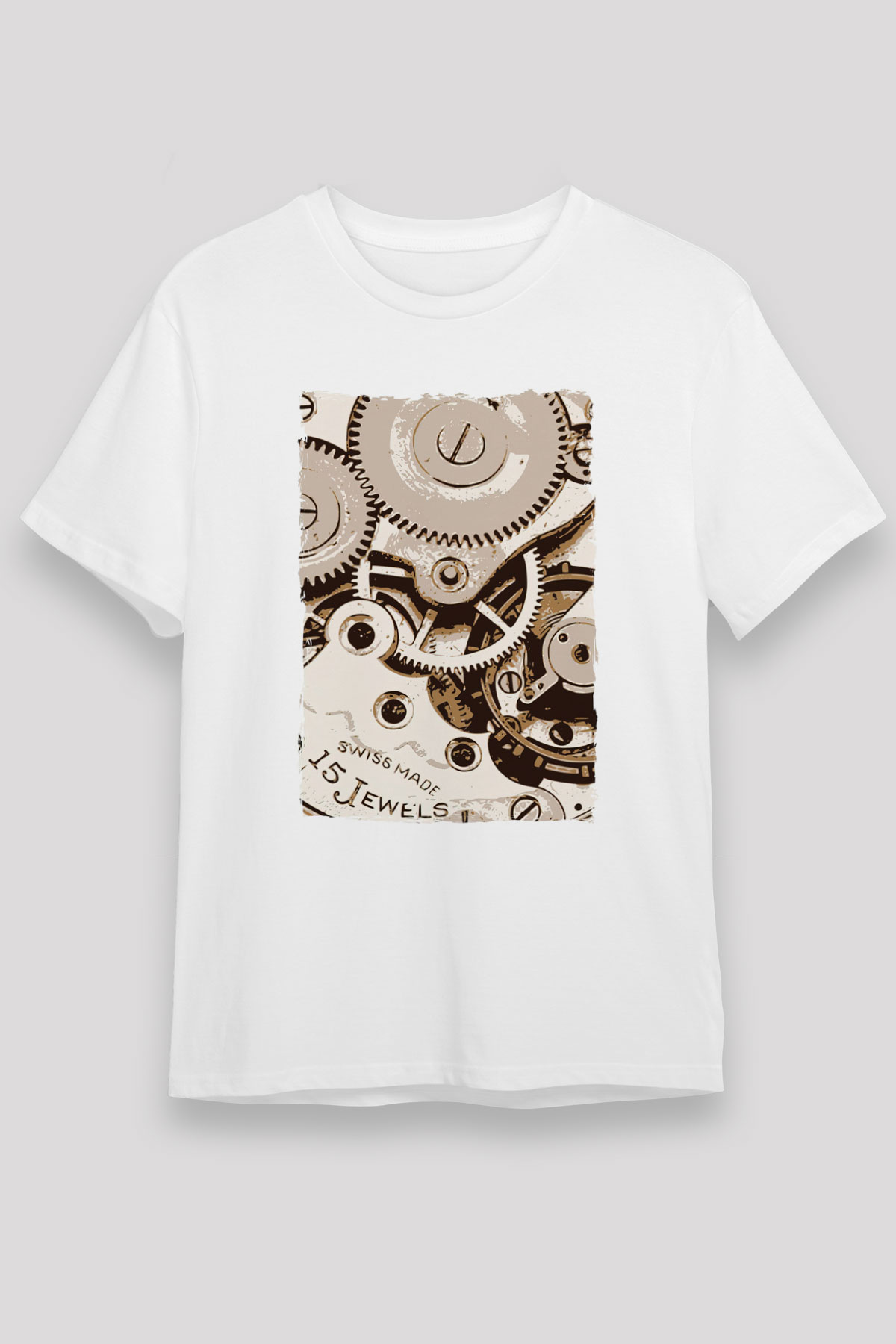 Saatçi Beyaz Unisex Tişört T-Shirt - TişörtFabrikası