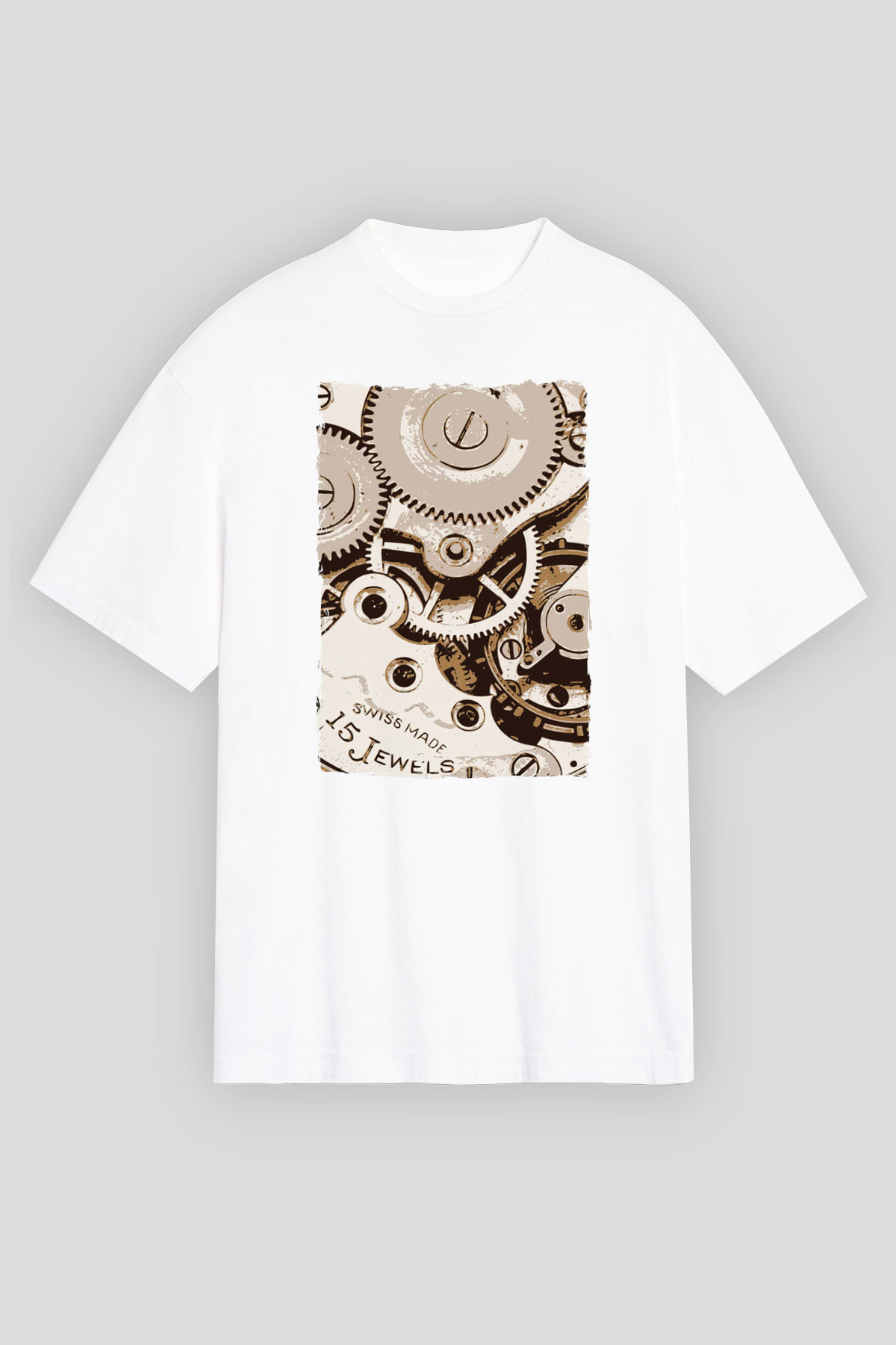 Saatçi Beyaz Unisex Tişört T-Shirt - TişörtFabrikası