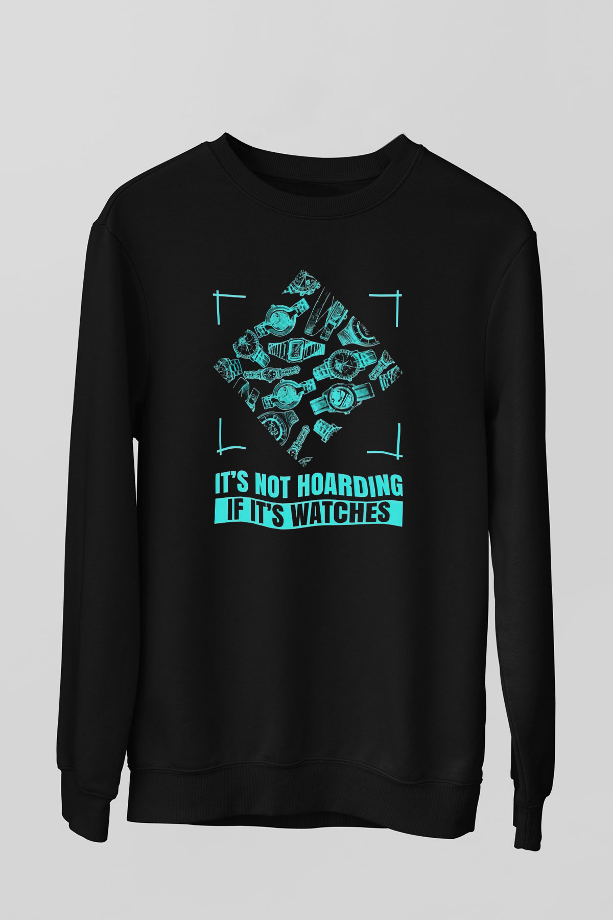 Saatçi Siyah Unisex Sweatshirt