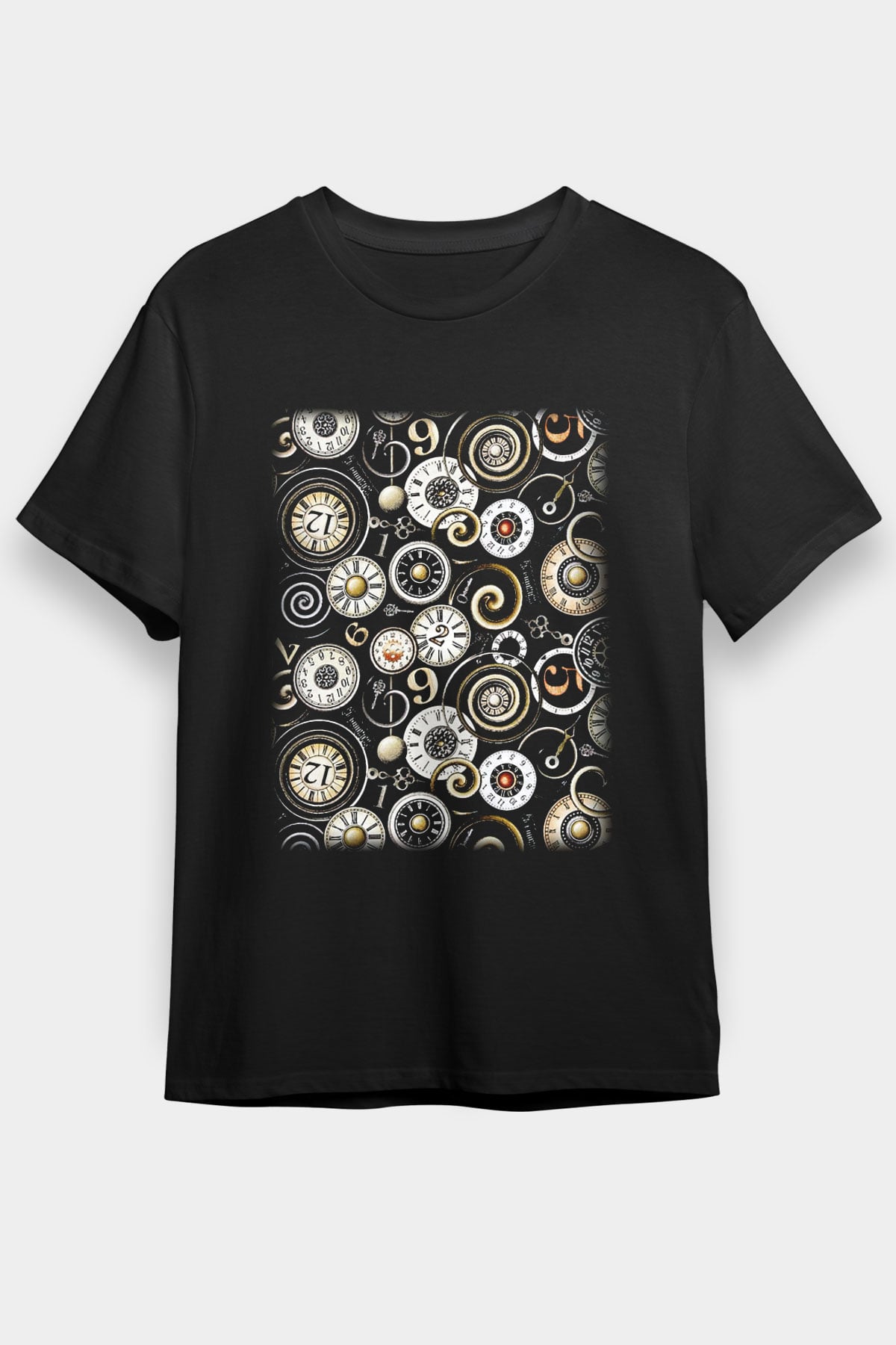 Saatçi Siyah Unisex Tişört T-Shirt - TişörtFabrikası