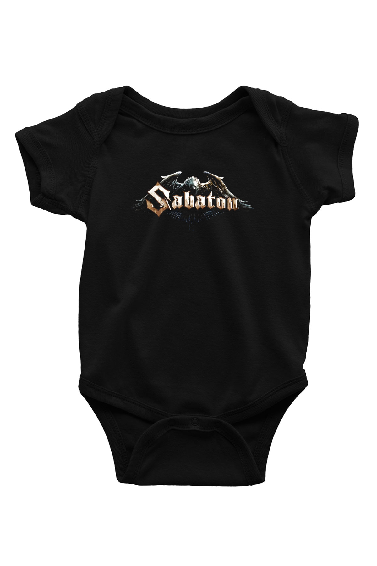 Sabaton Baskılı Siyah Bebek Body - Zıbın