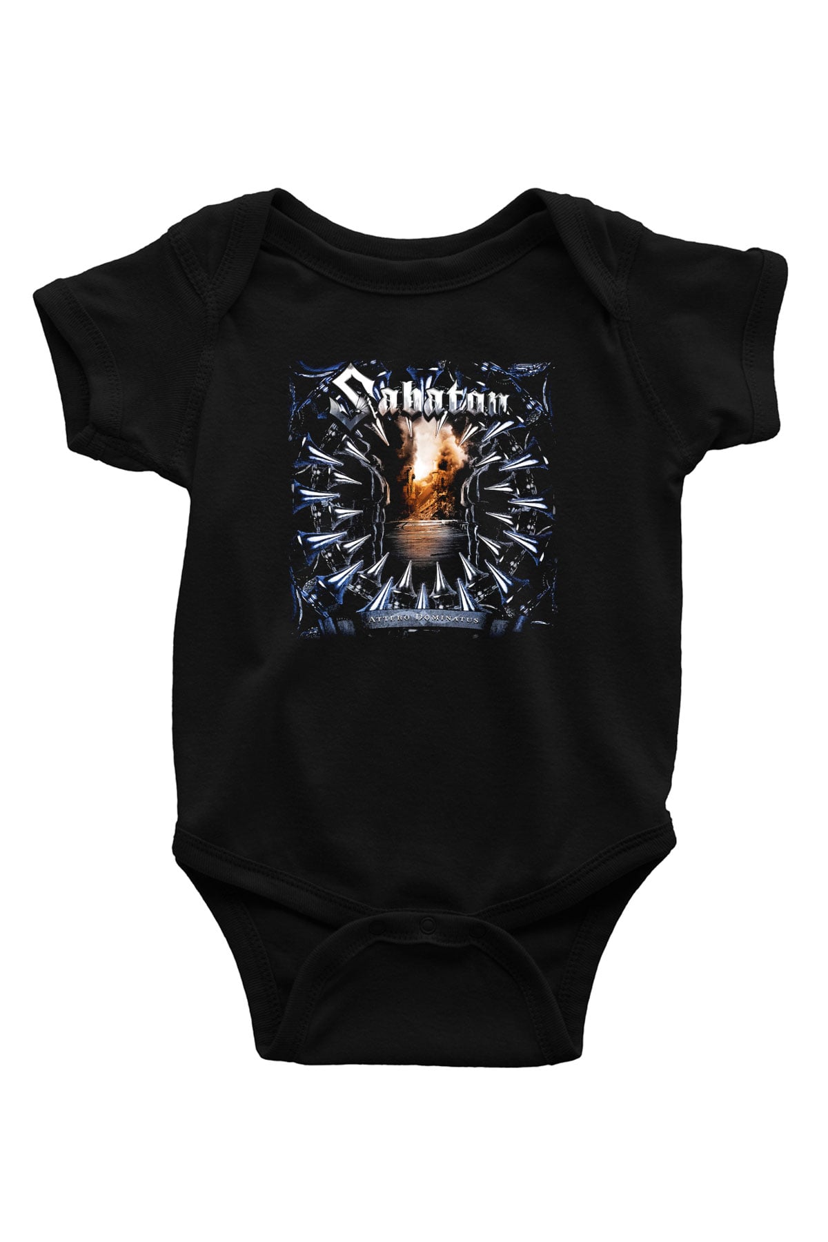 Sabaton Baskılı Siyah Bebek Body - Zıbın