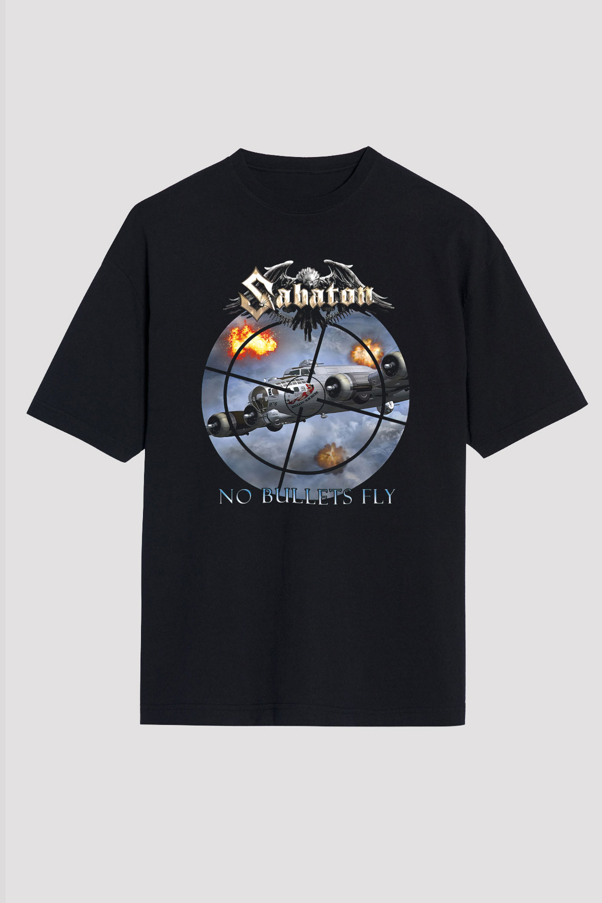 Sabaton Siyah Unisex Oversize Tişört T-Shirt