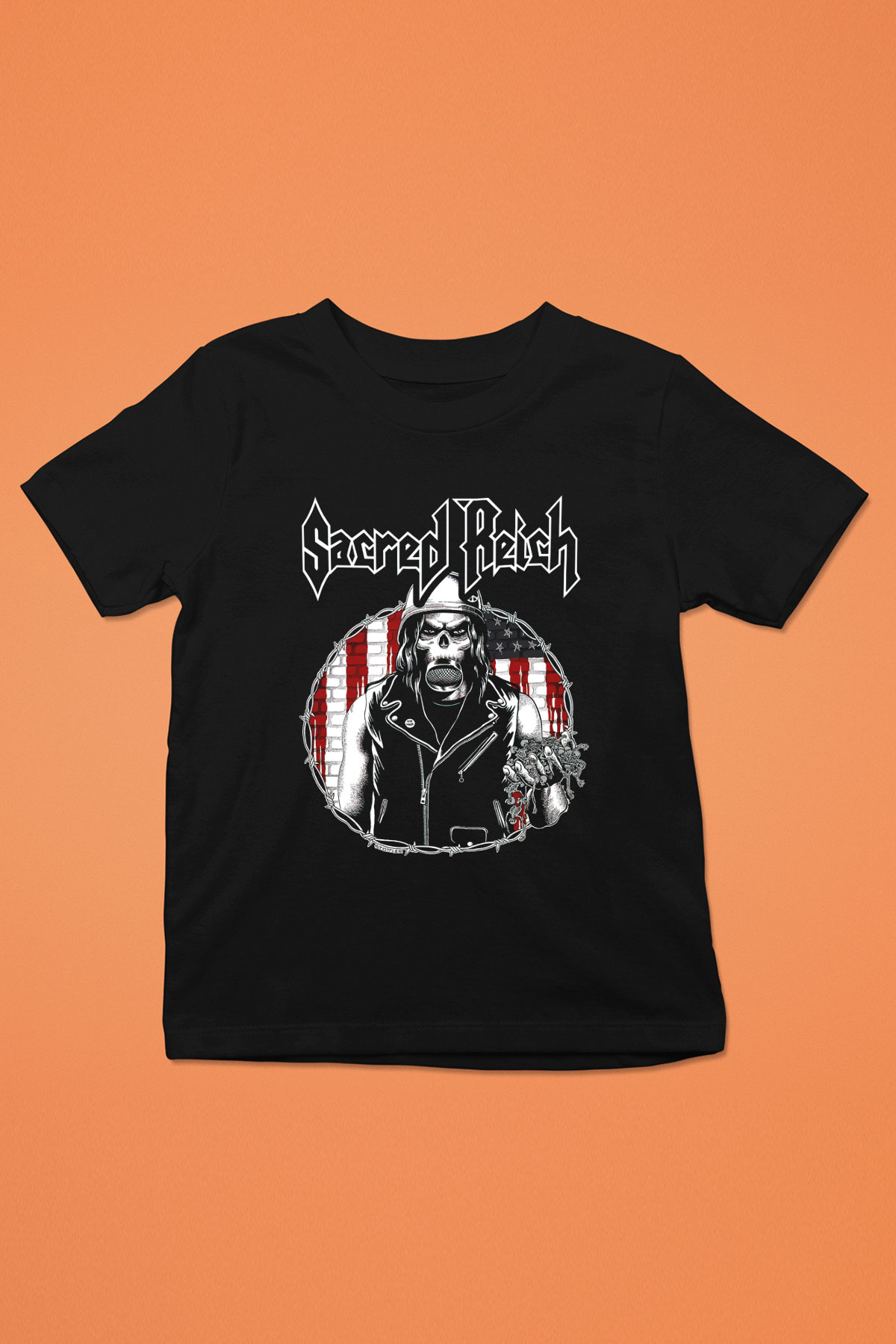 Sacred Reich Baskılı Siyah Unisex Çocuk Tişört