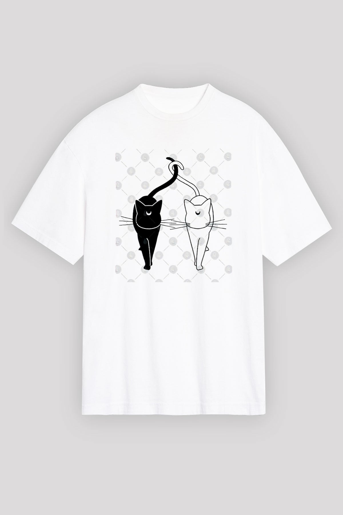 Sailor Moon Baskılı Beyaz Unisex Oversize Tişört - Tshirt
