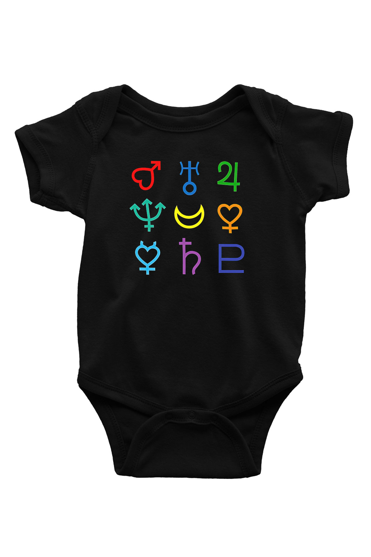Sailor Moon Baskılı Unisex Siyah Bebek Body - Zıbın