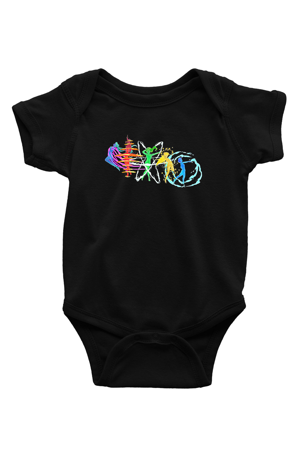 Sailor Moon Baskılı Unisex Siyah Bebek Body - Zıbın