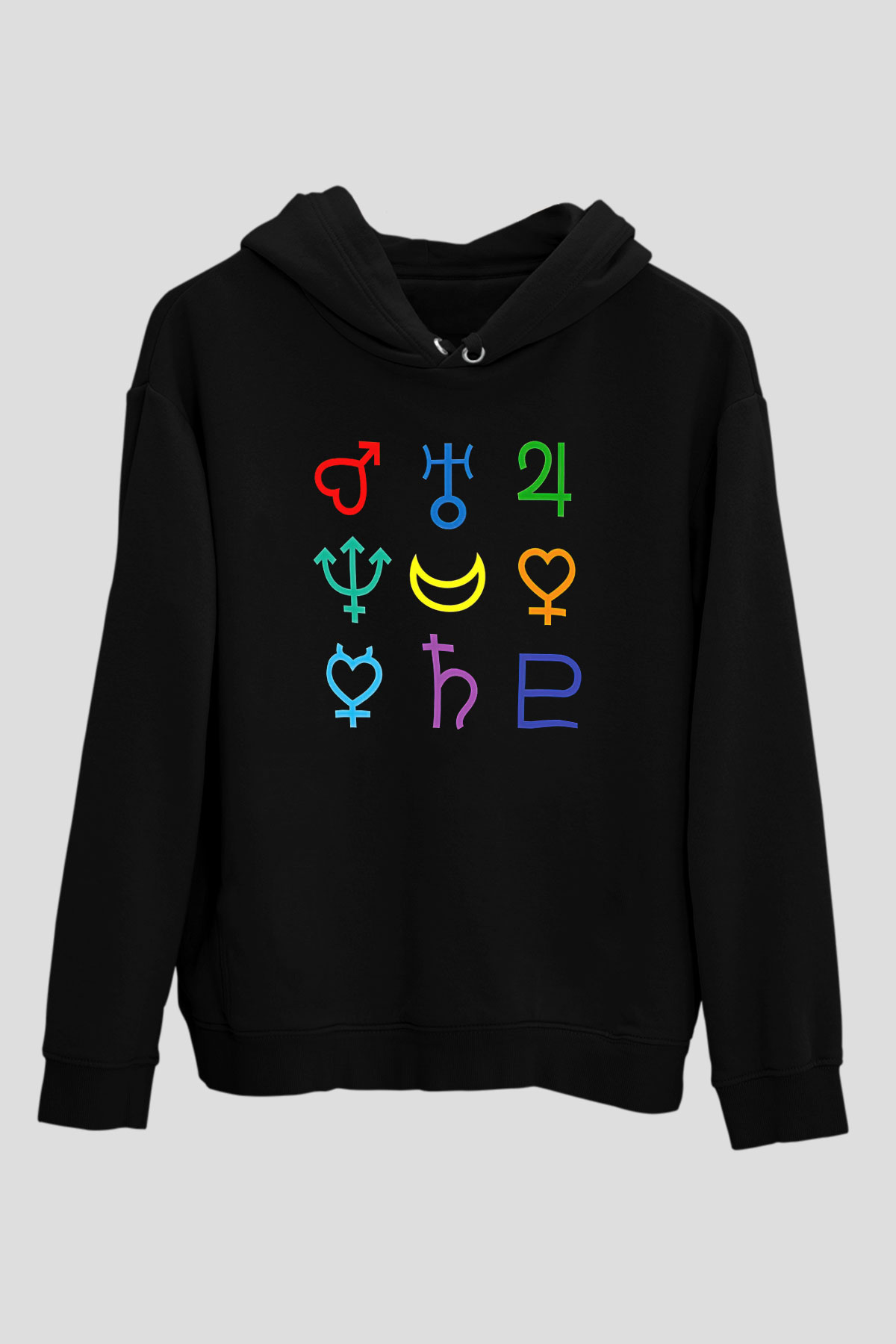 Sailor Moon Baskılı Unisex Siyah Hoodie