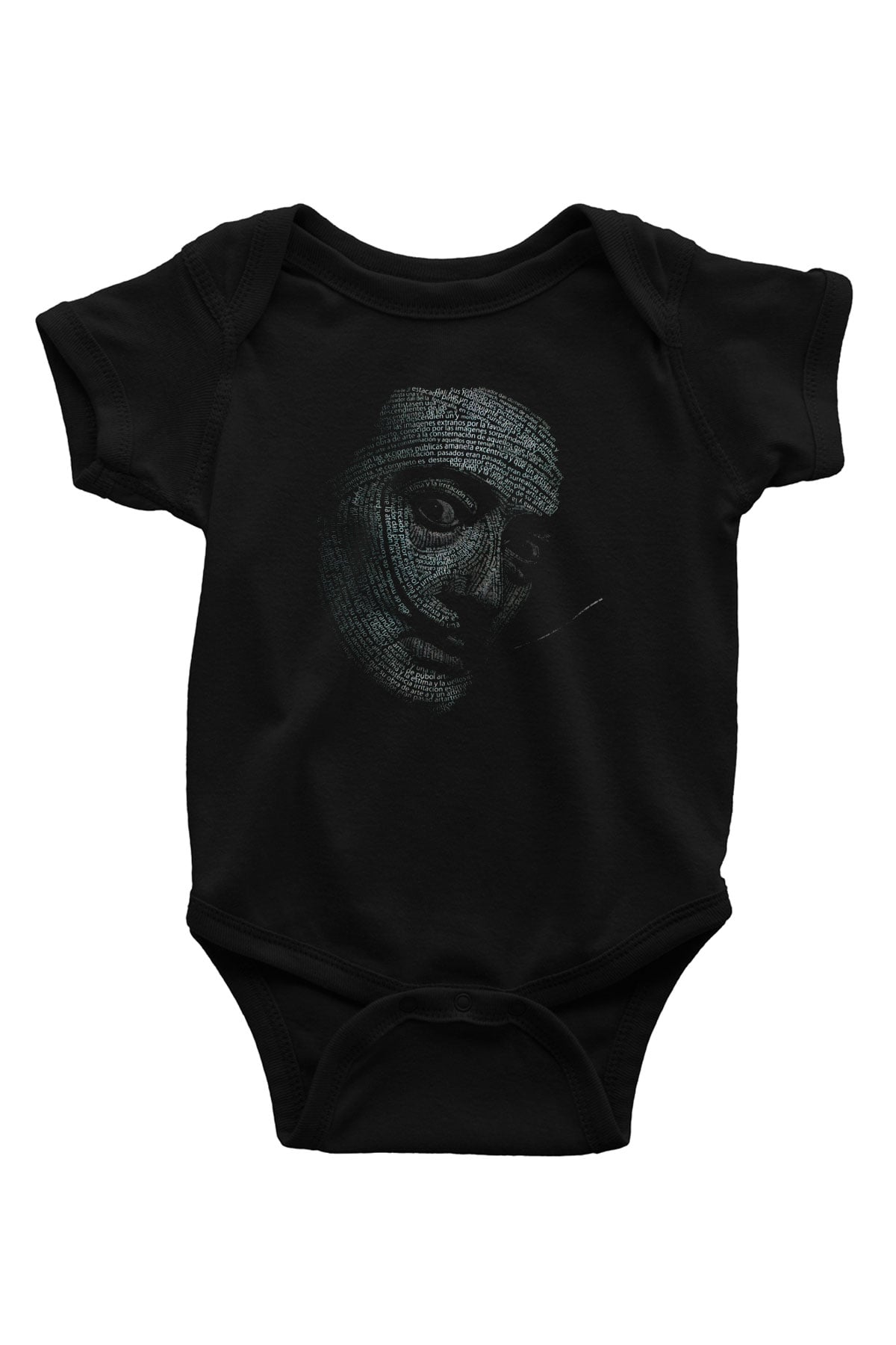 Salvador Dali Baskılı Siyah Bebek Body - Zıbın