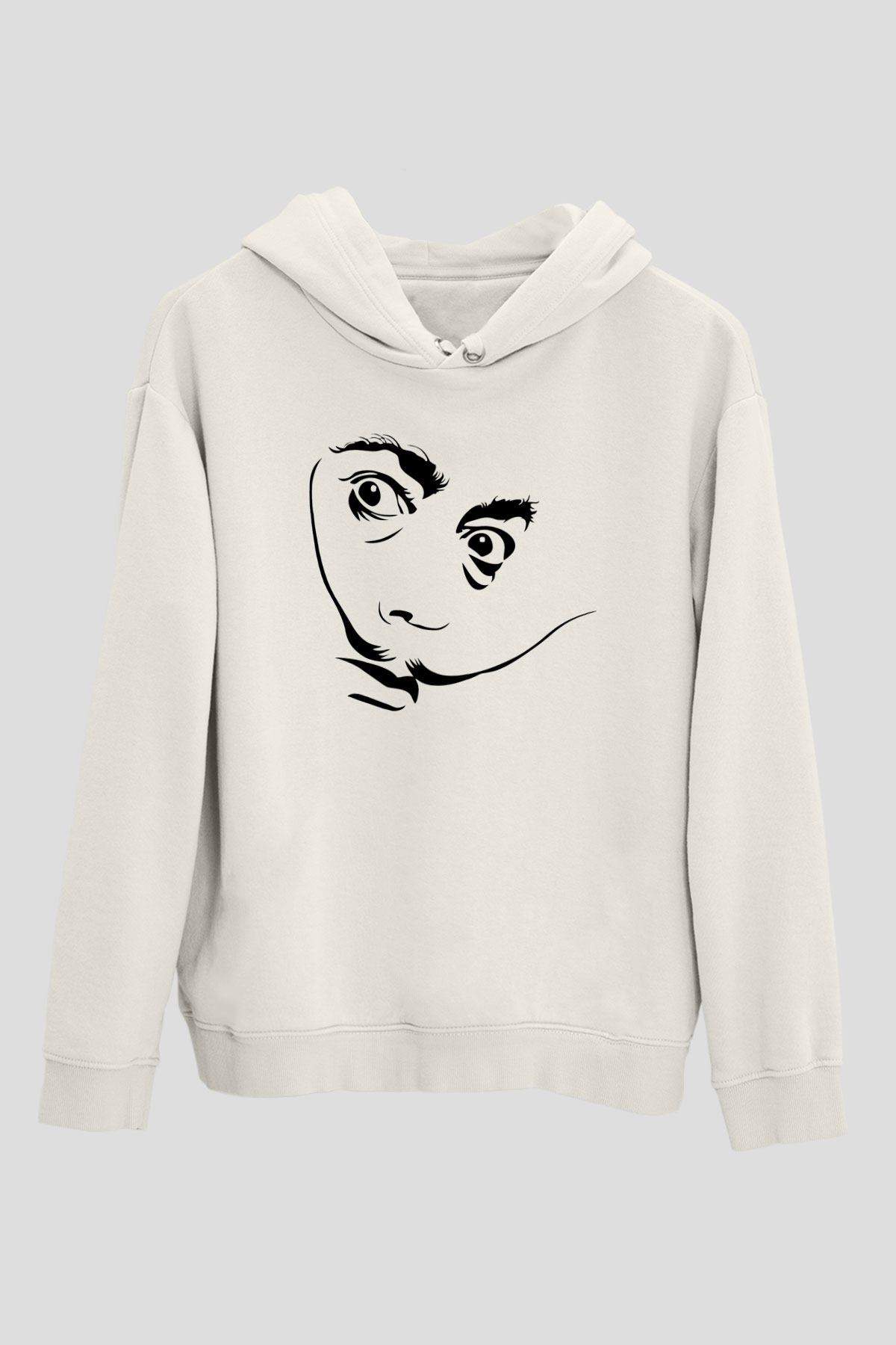 Salvador Dali Beyaz Unisex Kapşonlu Sweatshirt