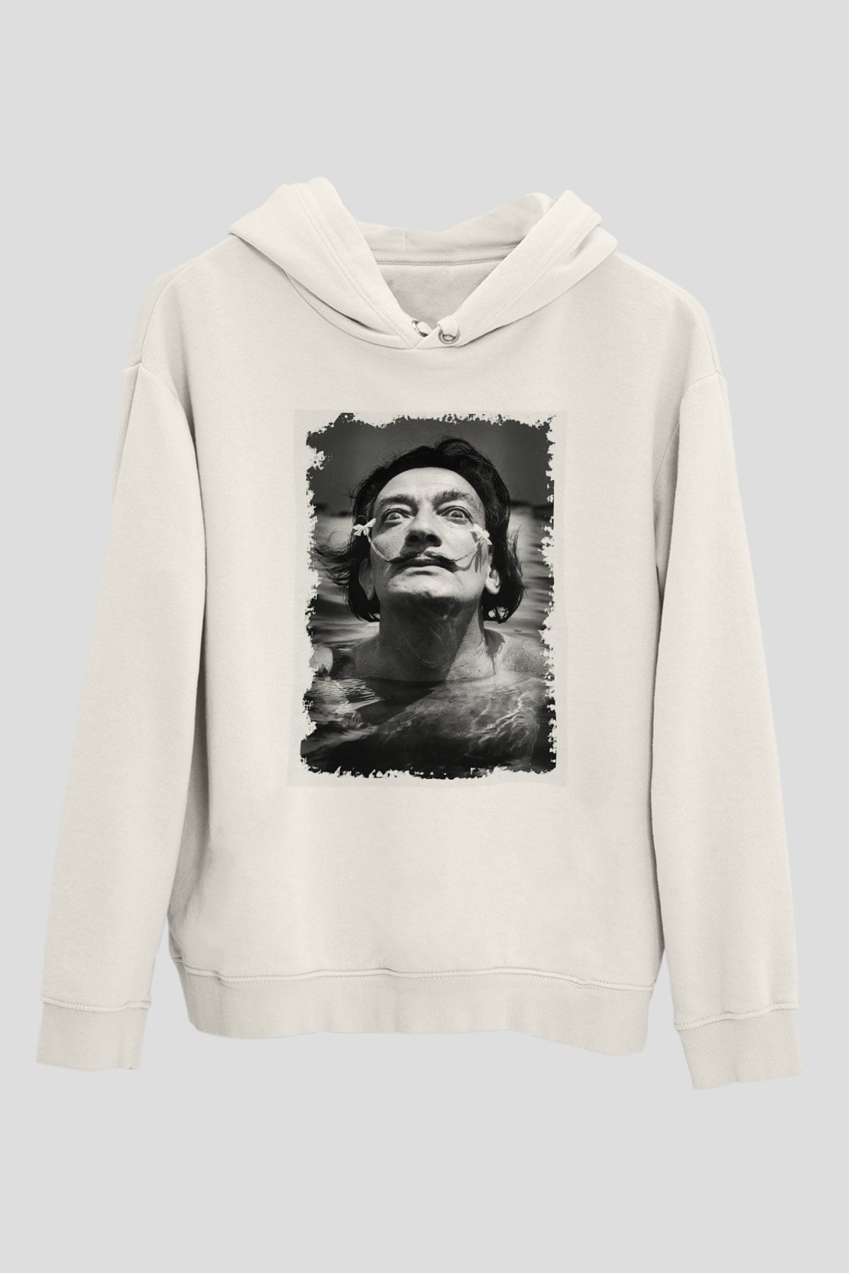 Salvador Dali Beyaz Unisex Kapşonlu Sweatshirt