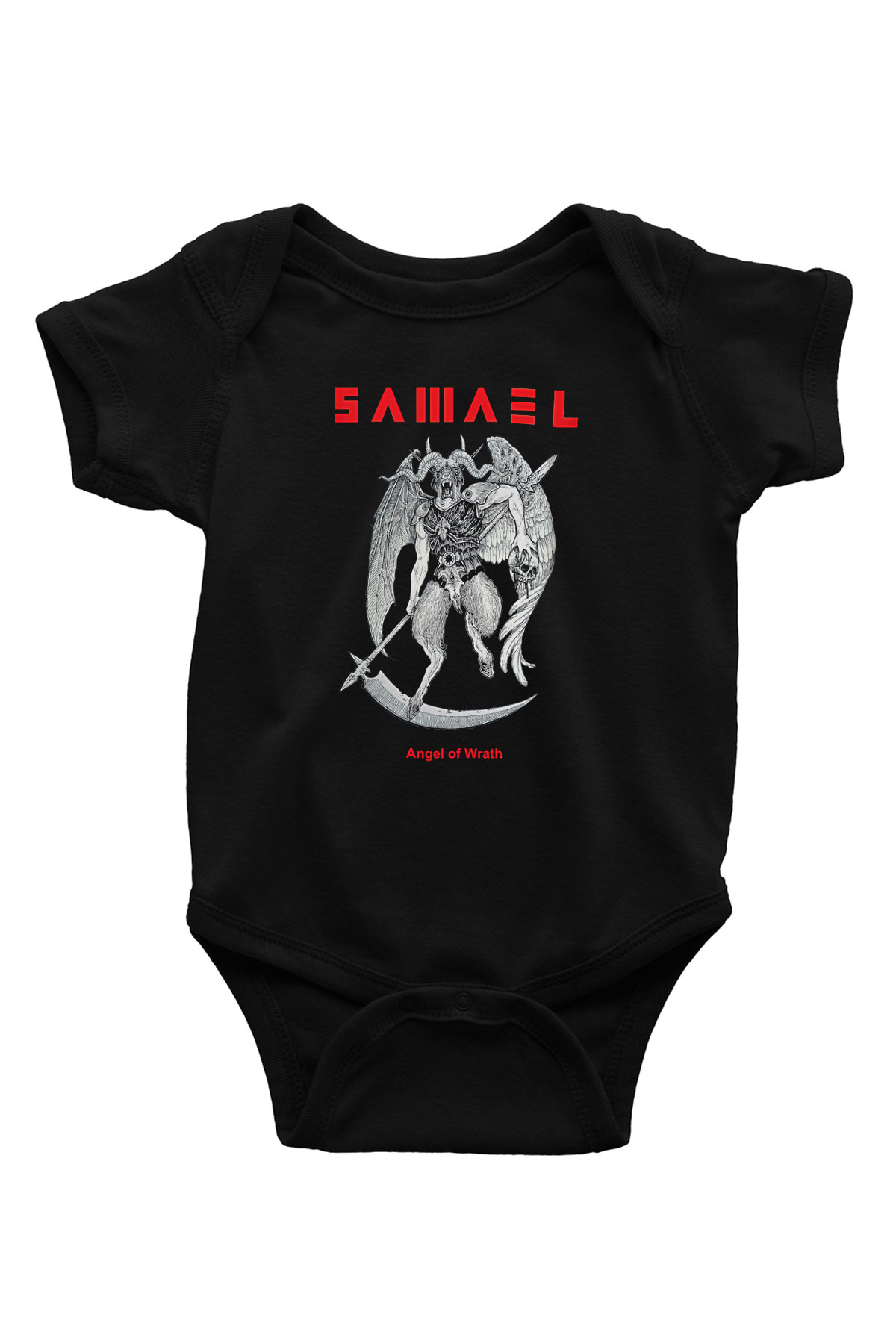 Samael Baskılı Unisex Siyah Bebek Body - Zıbın