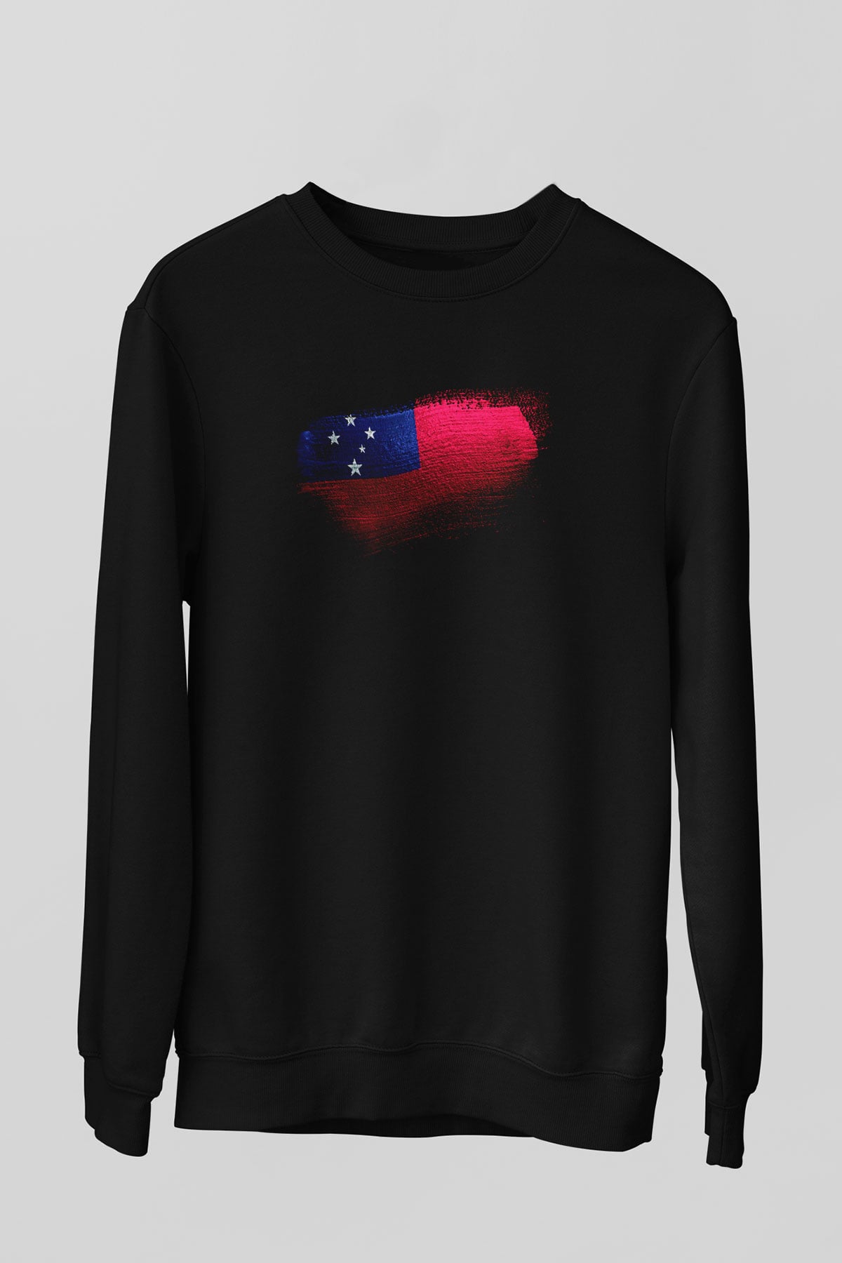 Samoa Bayrağı Baskılı Unisex Siyah Sweatshirt
