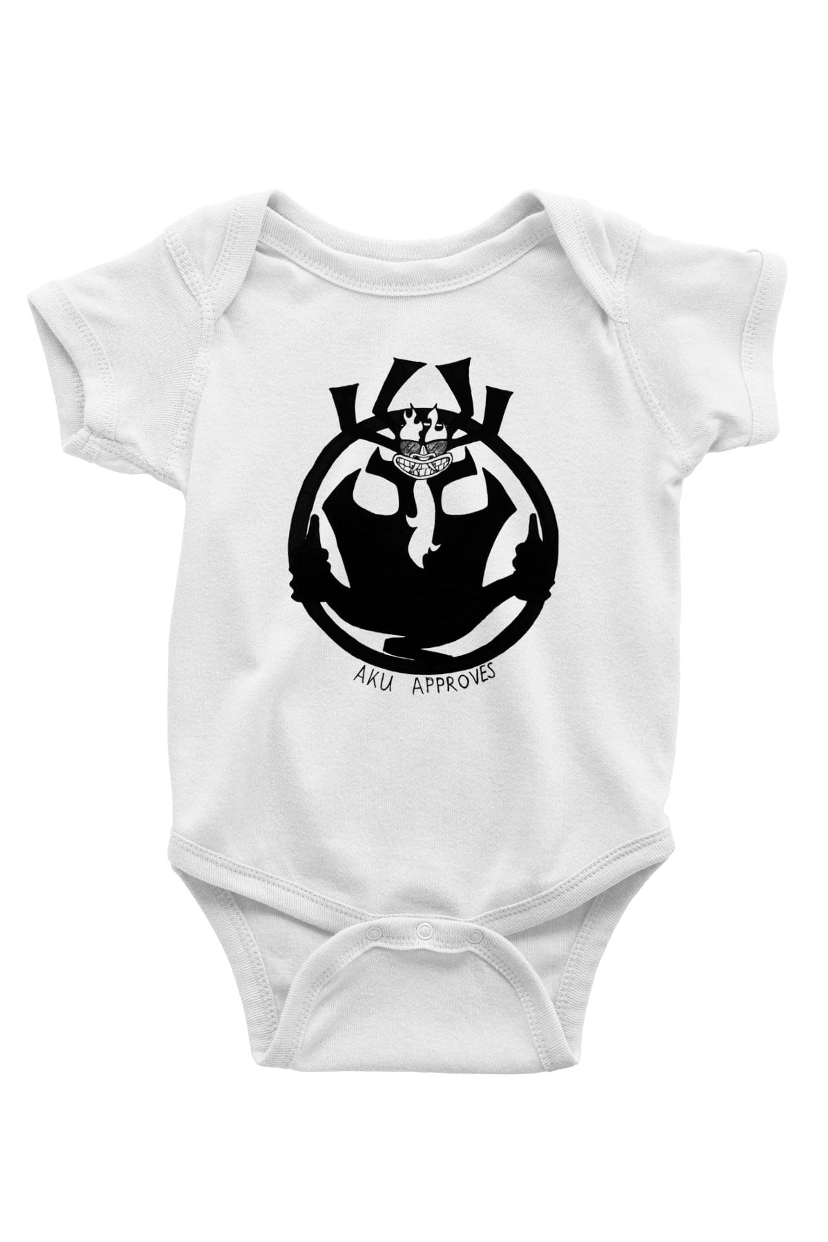Samurai Jack Baskılı Beyaz Unisex Bebek Body - Zıbın