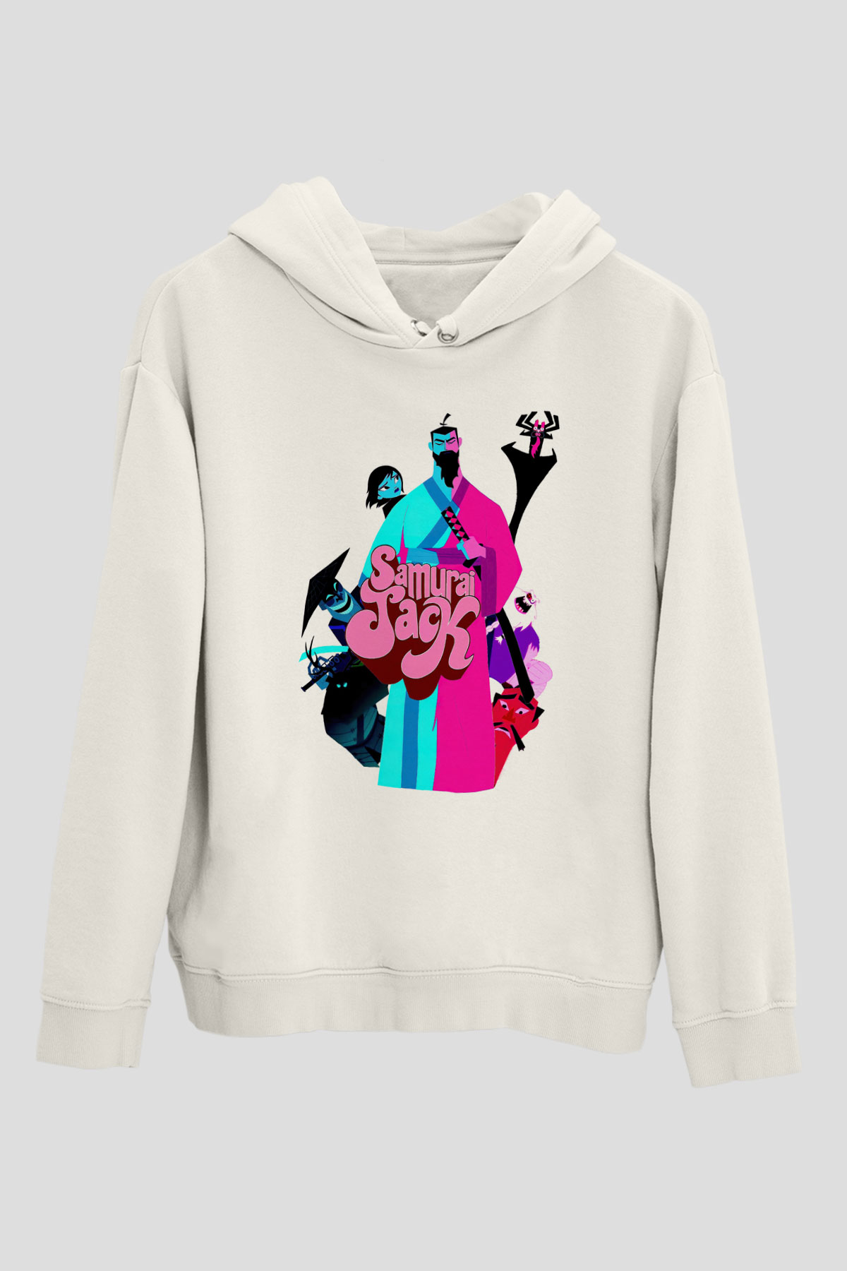 Samurai Jack Beyaz Unisex Hoodie