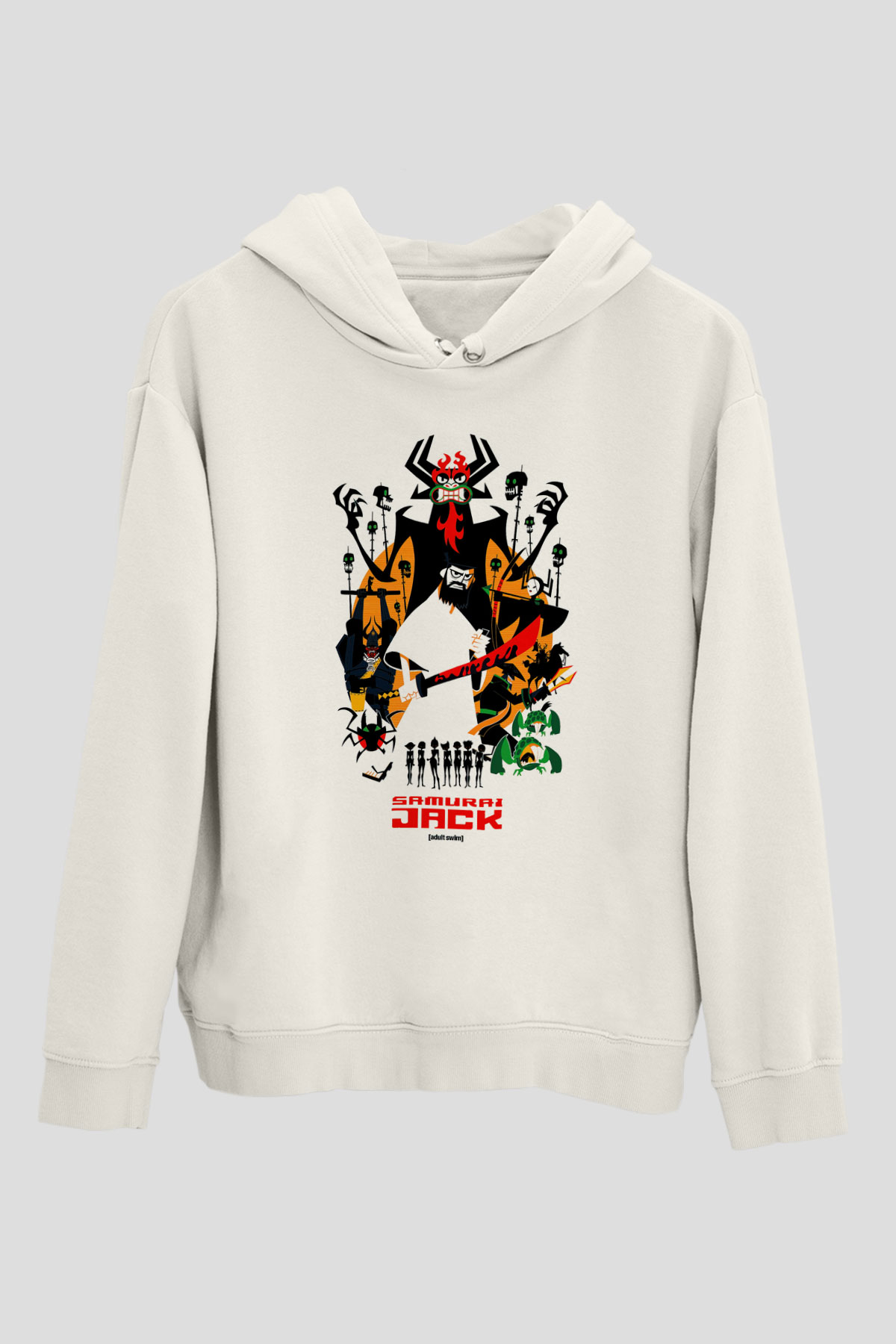 Samurai Jack Beyaz Unisex Hoodie