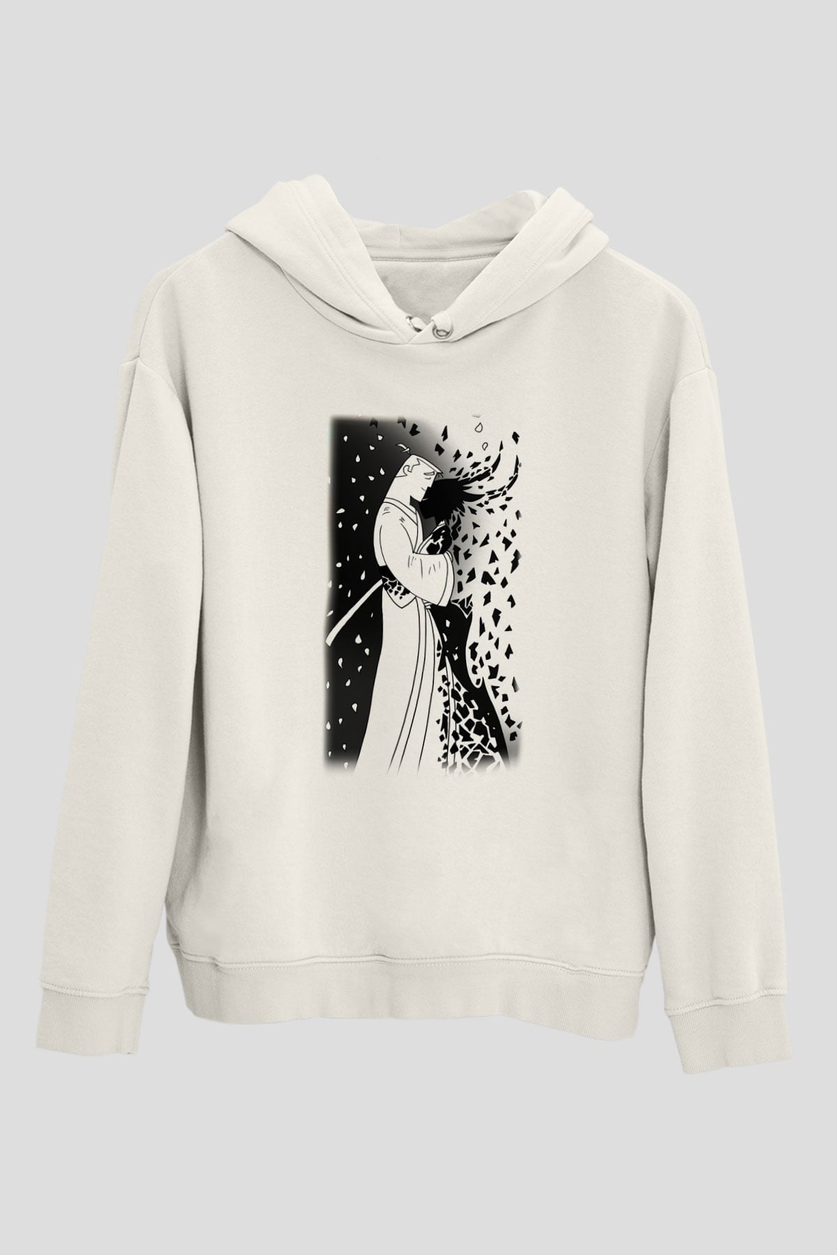 Samurai Jack Beyaz Unisex Kapşonlu Sweatshirt