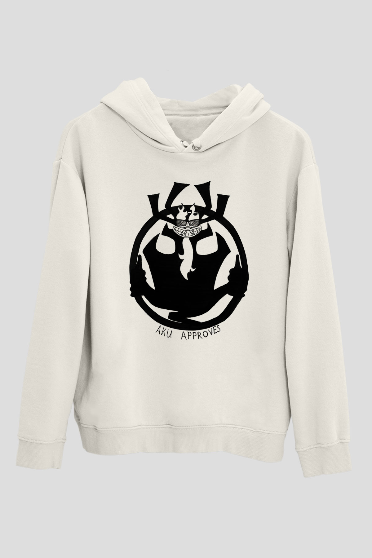 Samurai Jack Beyaz Unisex Kapşonlu Sweatshirt