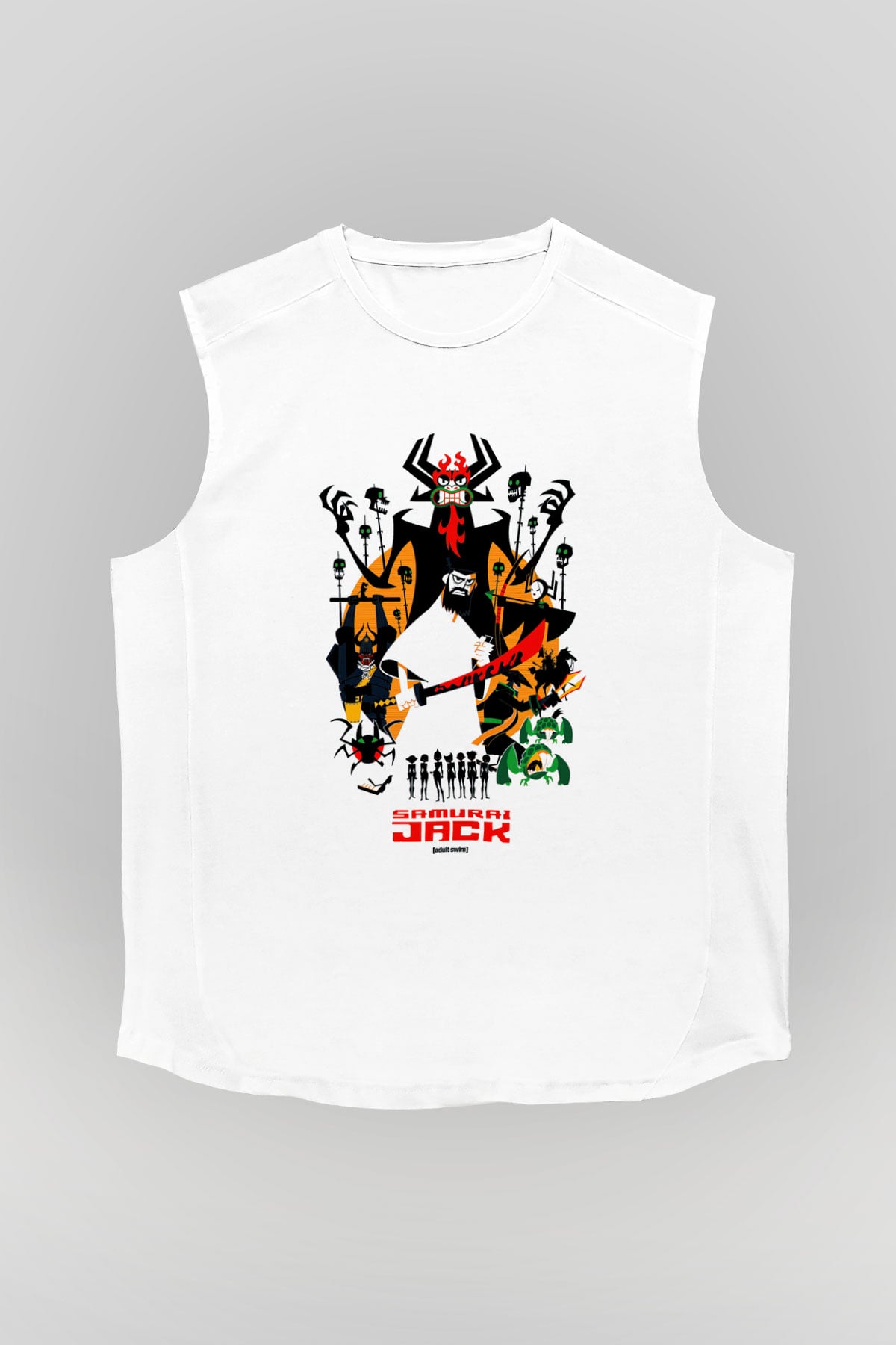 Samurai Jack Beyaz Unisex Kolsuz Tişört
