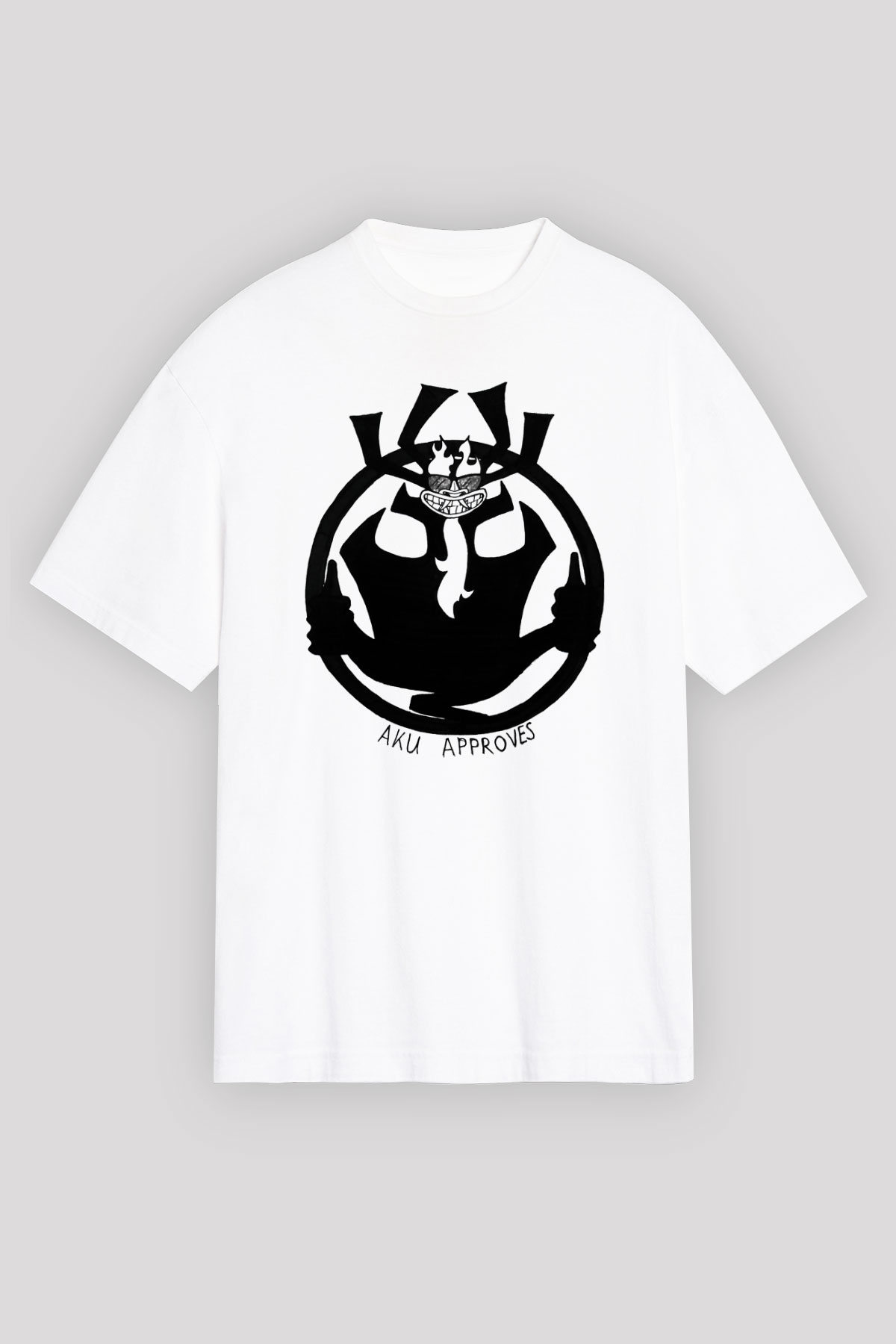 Samurai Jack Beyaz Unisex Oversize Tişört T-Shirt