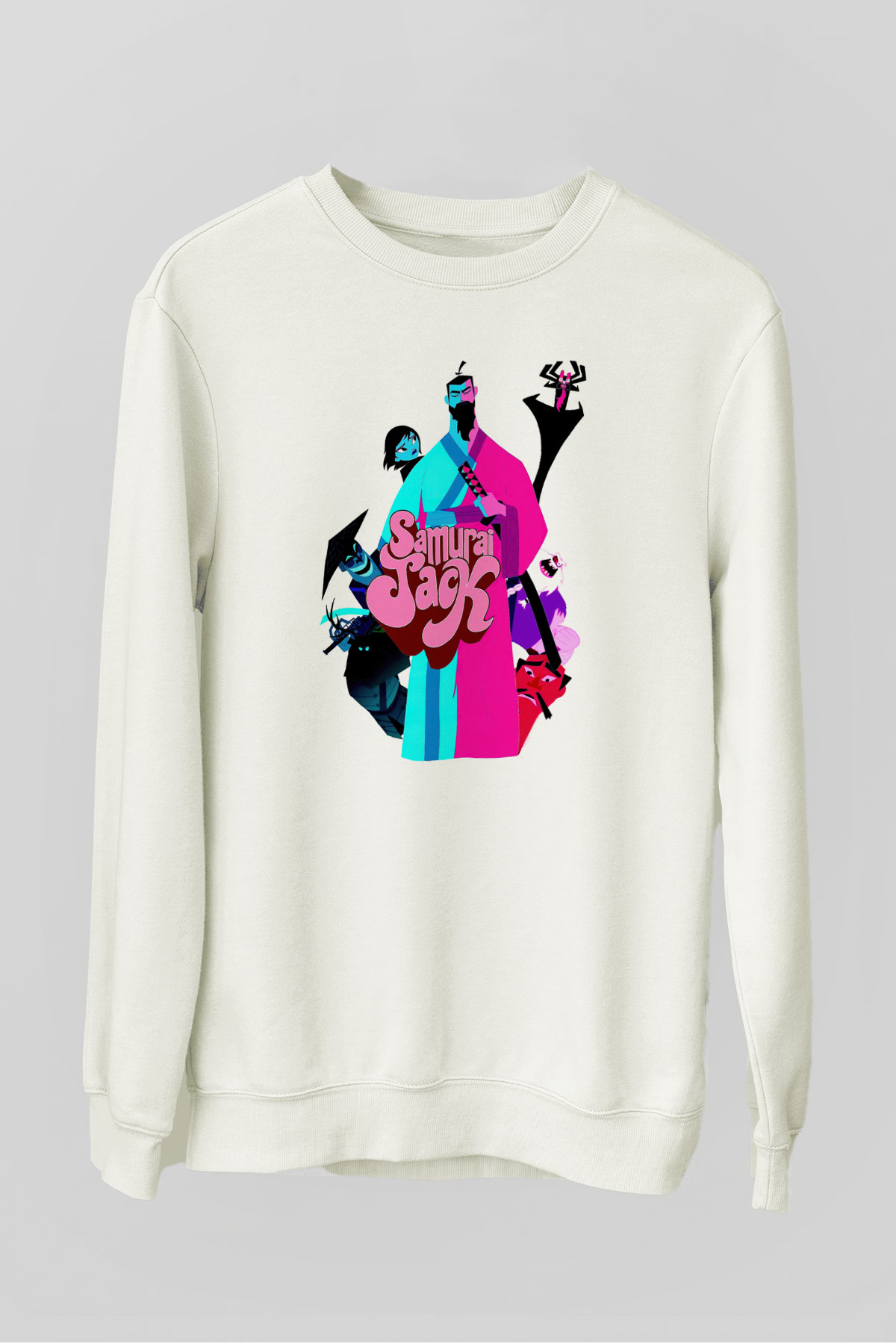 Samurai Jack Beyaz Unisex Sweatshirt