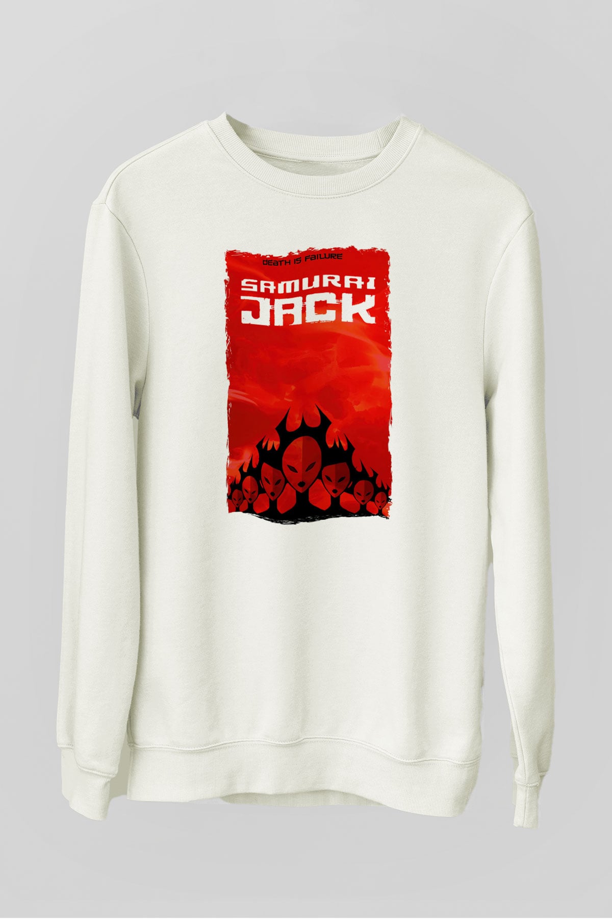 Samurai Jack Beyaz Unisex Sweatshirt