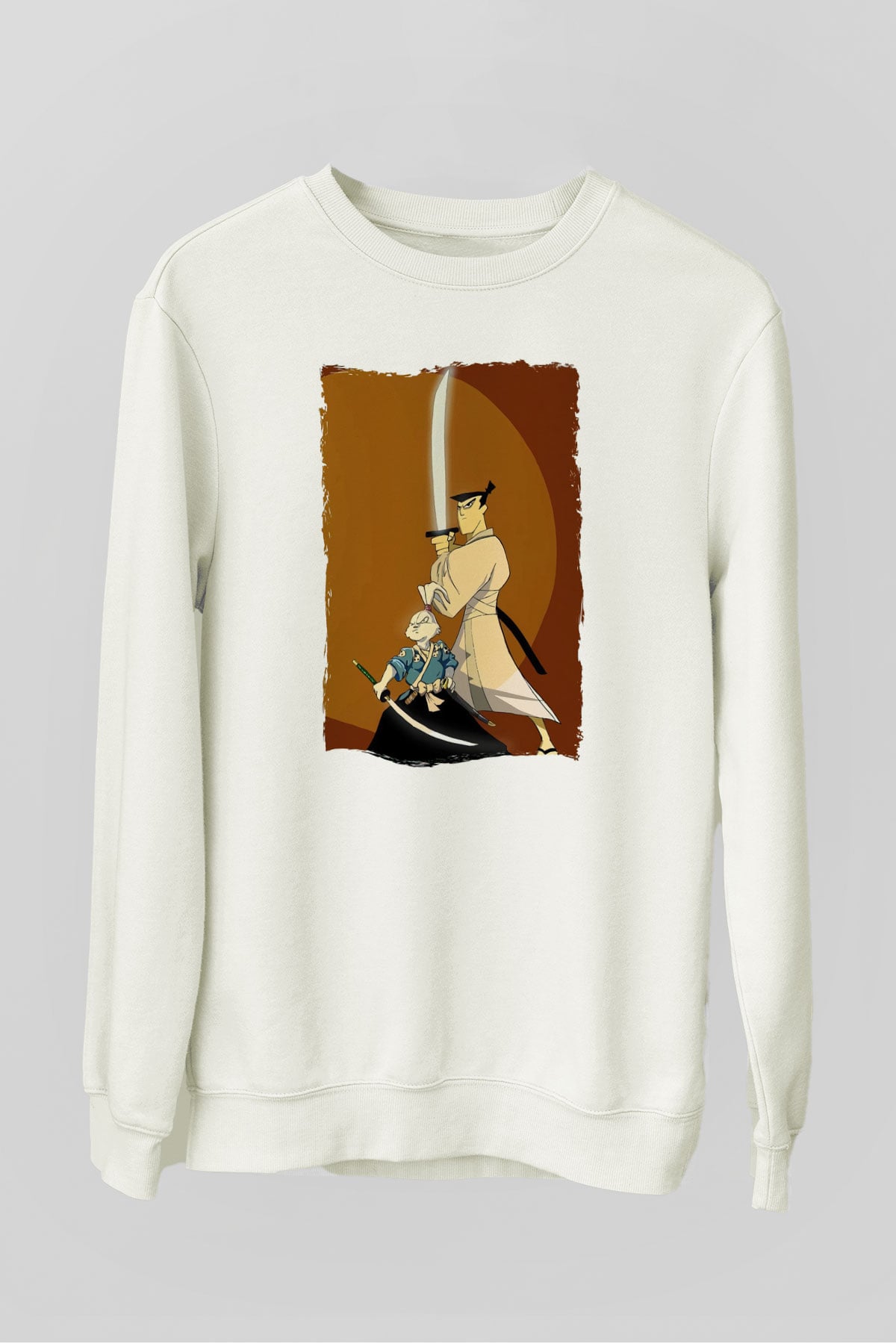 Samurai Jack Beyaz Unisex Sweatshirt