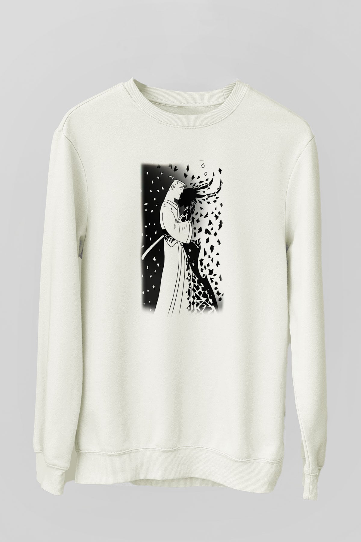 Samurai Jack Beyaz Unisex Sweatshirt