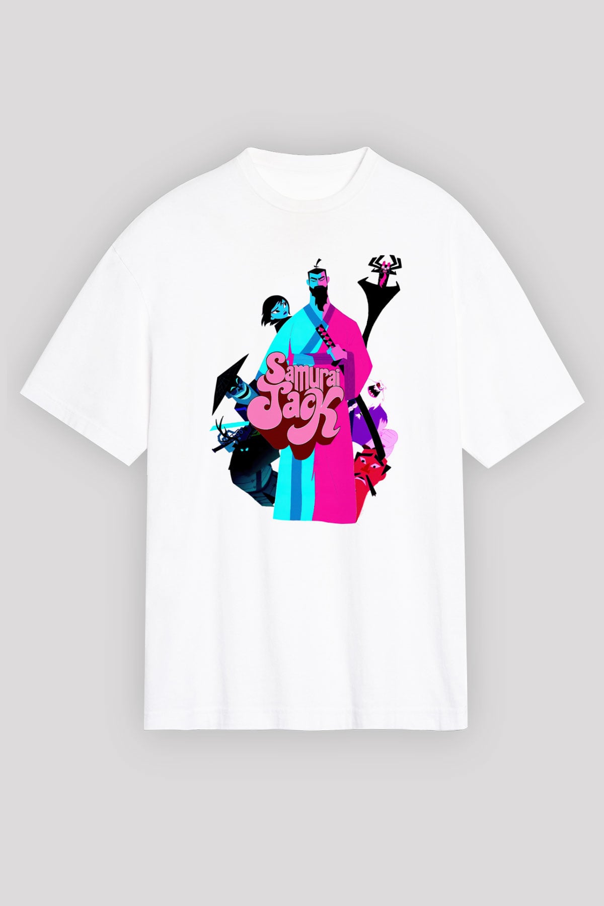 Samurai Jack Beyaz Unisex Tişört T-Shirt