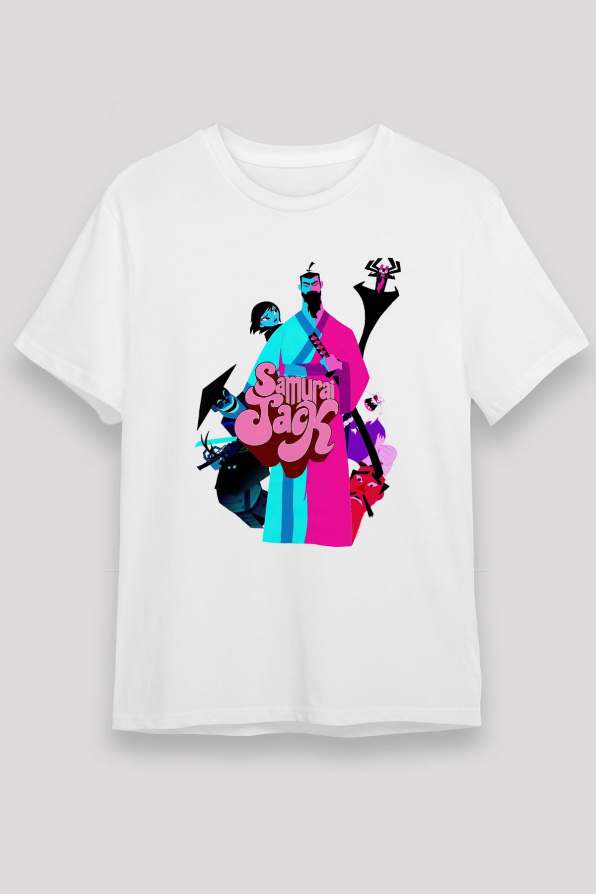 Samurai Jack Beyaz Unisex Tişört T-Shirt