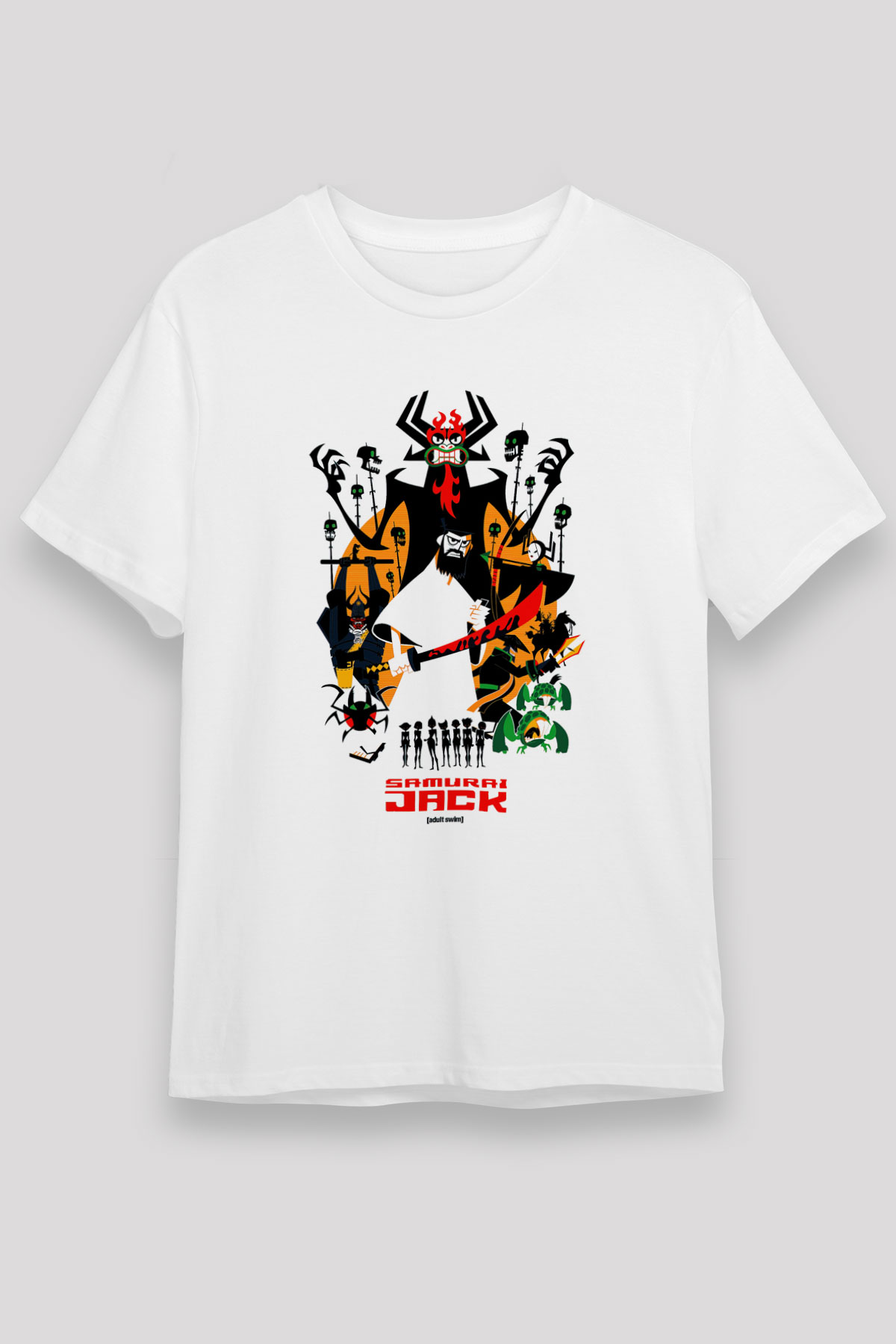 Samurai Jack Beyaz Unisex Tişört T-Shirt