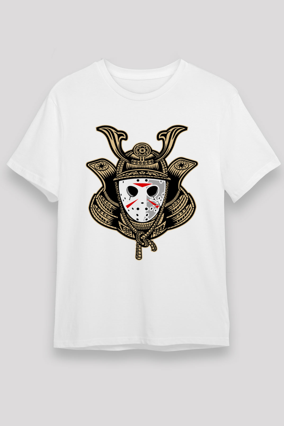 Samurai Jason Baskılı Beyaz Unisex Tshirt