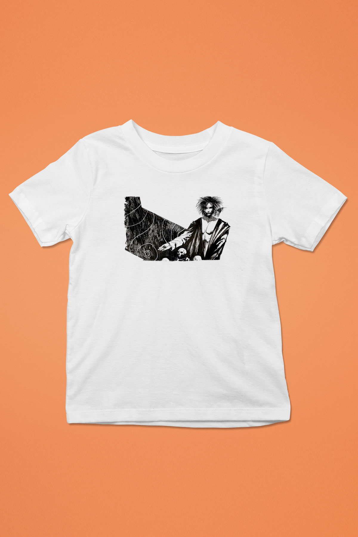 Sandman Baskılı Beyaz Unisex Beyaz Çocuk Tişört - Tshirt