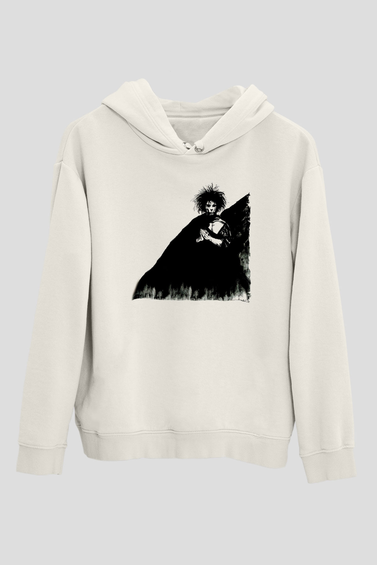 Sandman Baskılı Beyaz Unisex Hoodie
