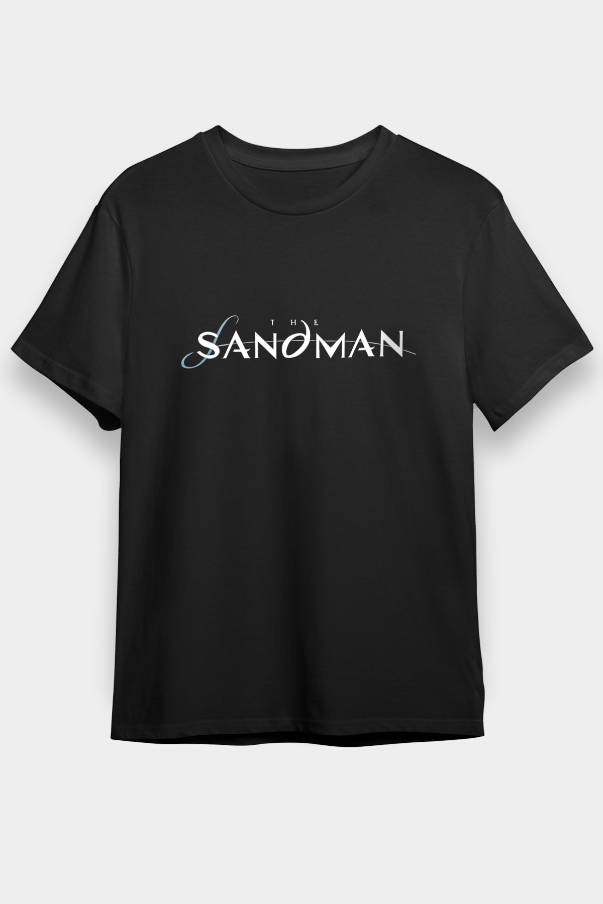 Sandman Baskılı Unisex Siyah Tişört - Tshirt