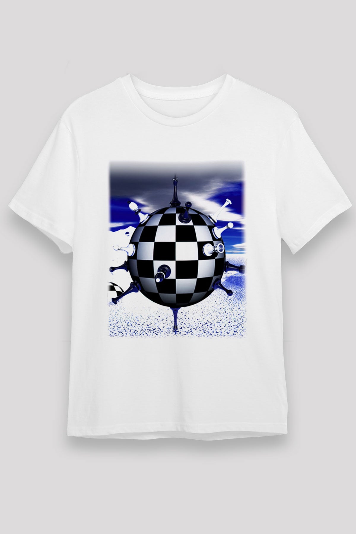 Satranç Beyaz Unisex Tişört T-Shirt - TişörtFabrikası