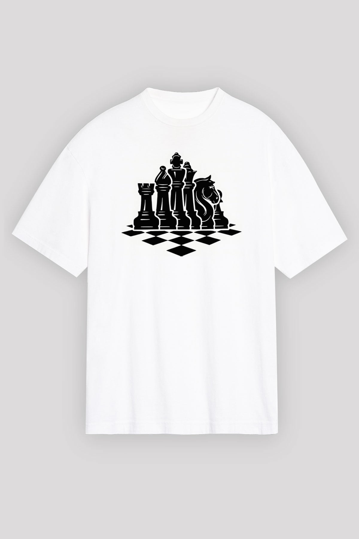 Satranç Beyaz Unisex Tişört T-Shirt - TişörtFabrikası