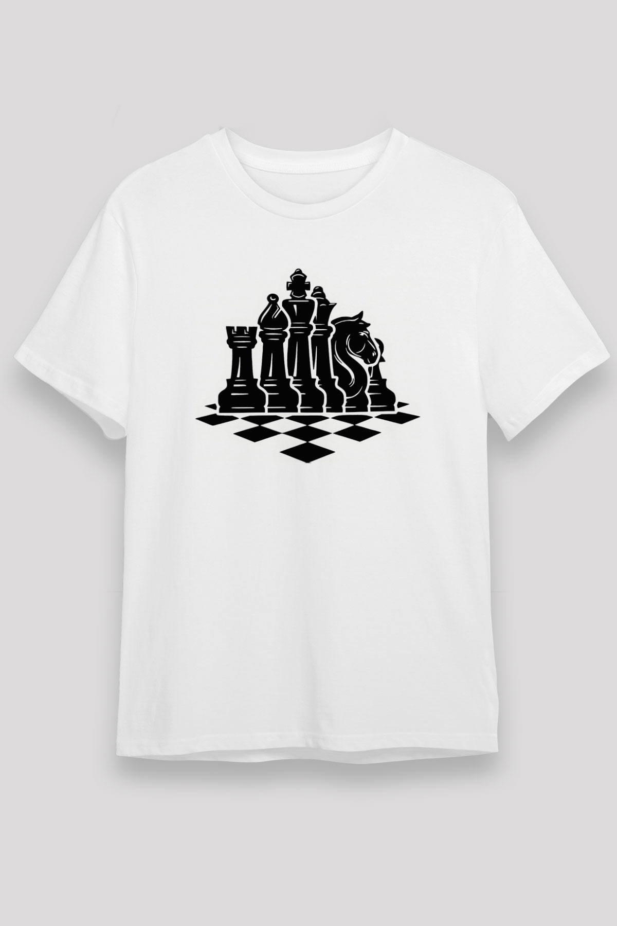 Satranç Beyaz Unisex Tişört T-Shirt - TişörtFabrikası