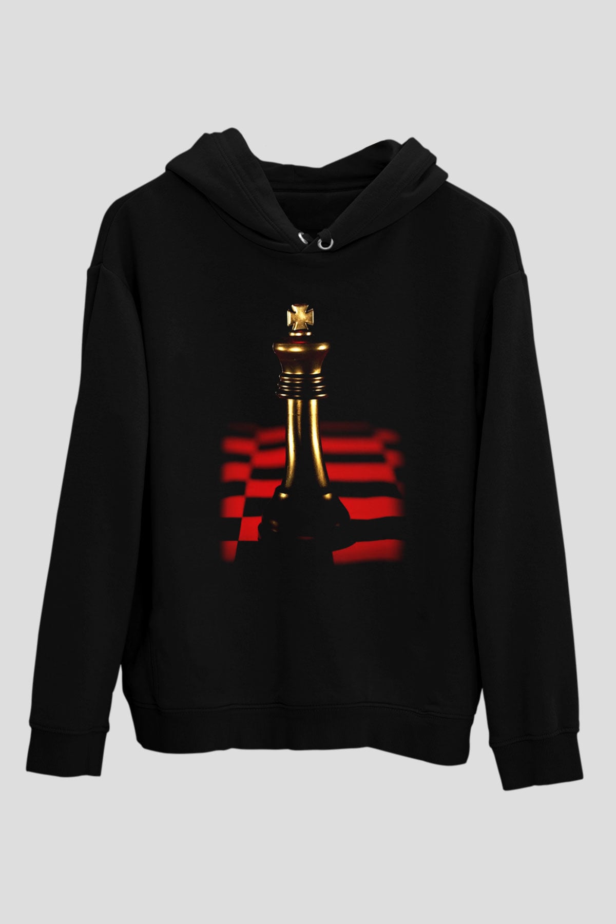 Satranç Siyah Unisex Hoodie