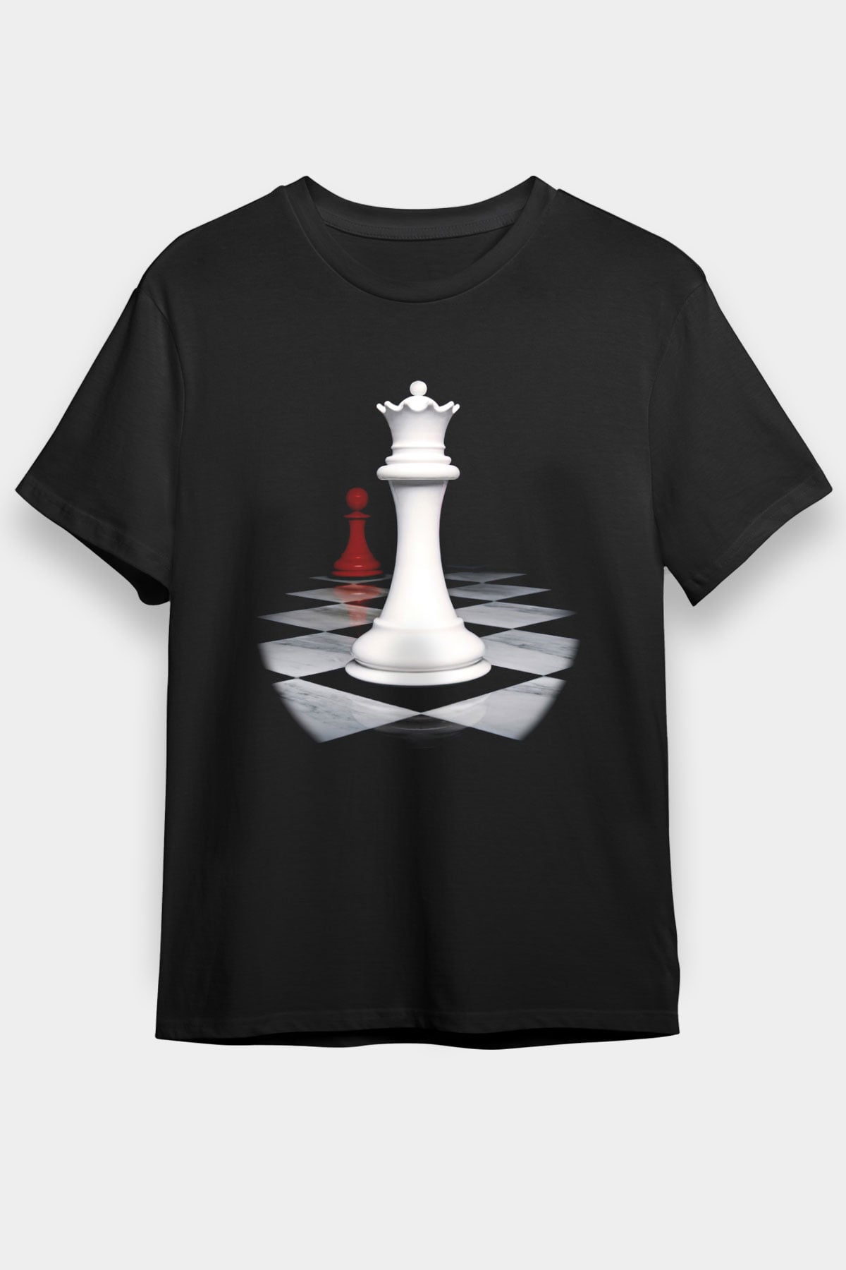 Satranç Siyah Unisex Tişört T-Shirt - TişörtFabrikası
