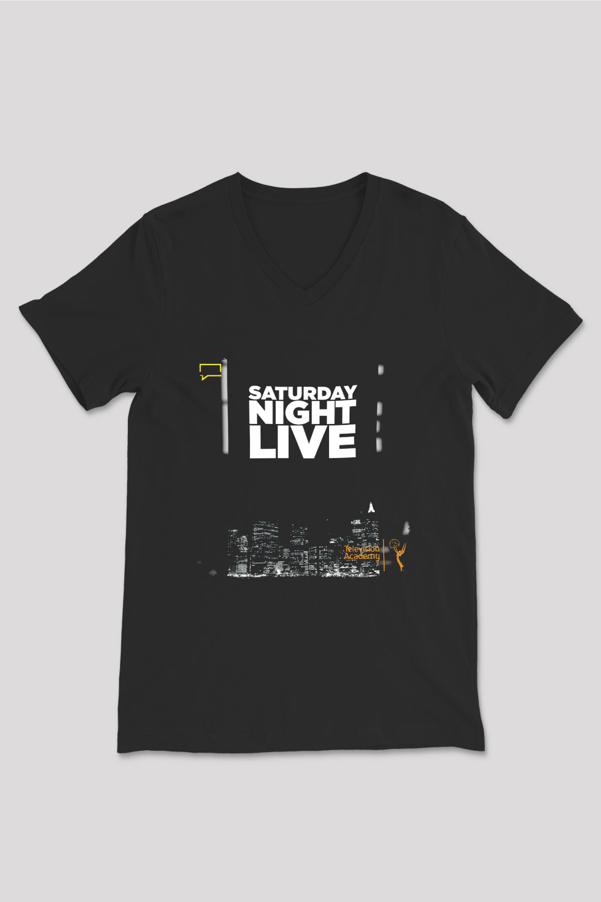 Saturday Night Live Siyah Unisex  V Yaka Tişört