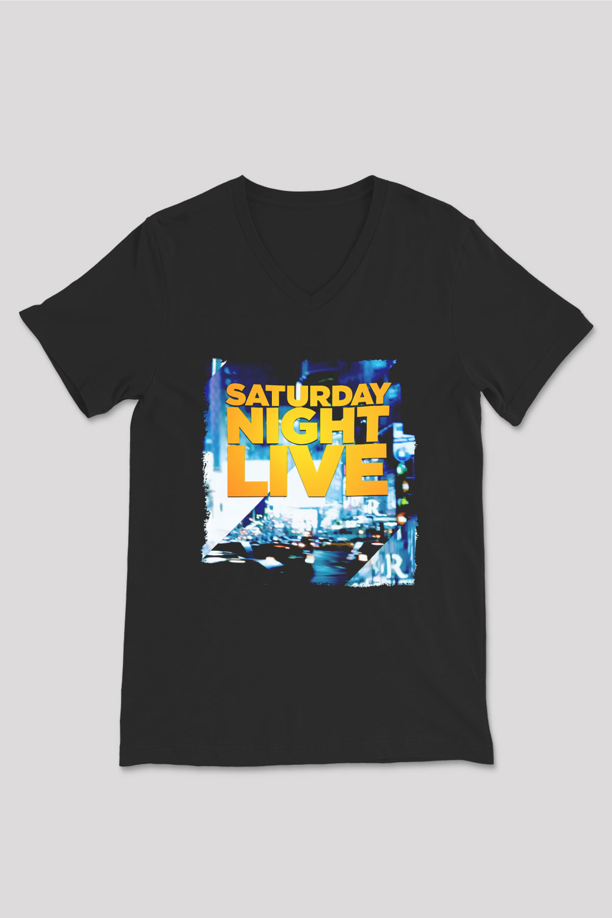 Saturday Night Live Siyah Unisex  V Yaka Tişört