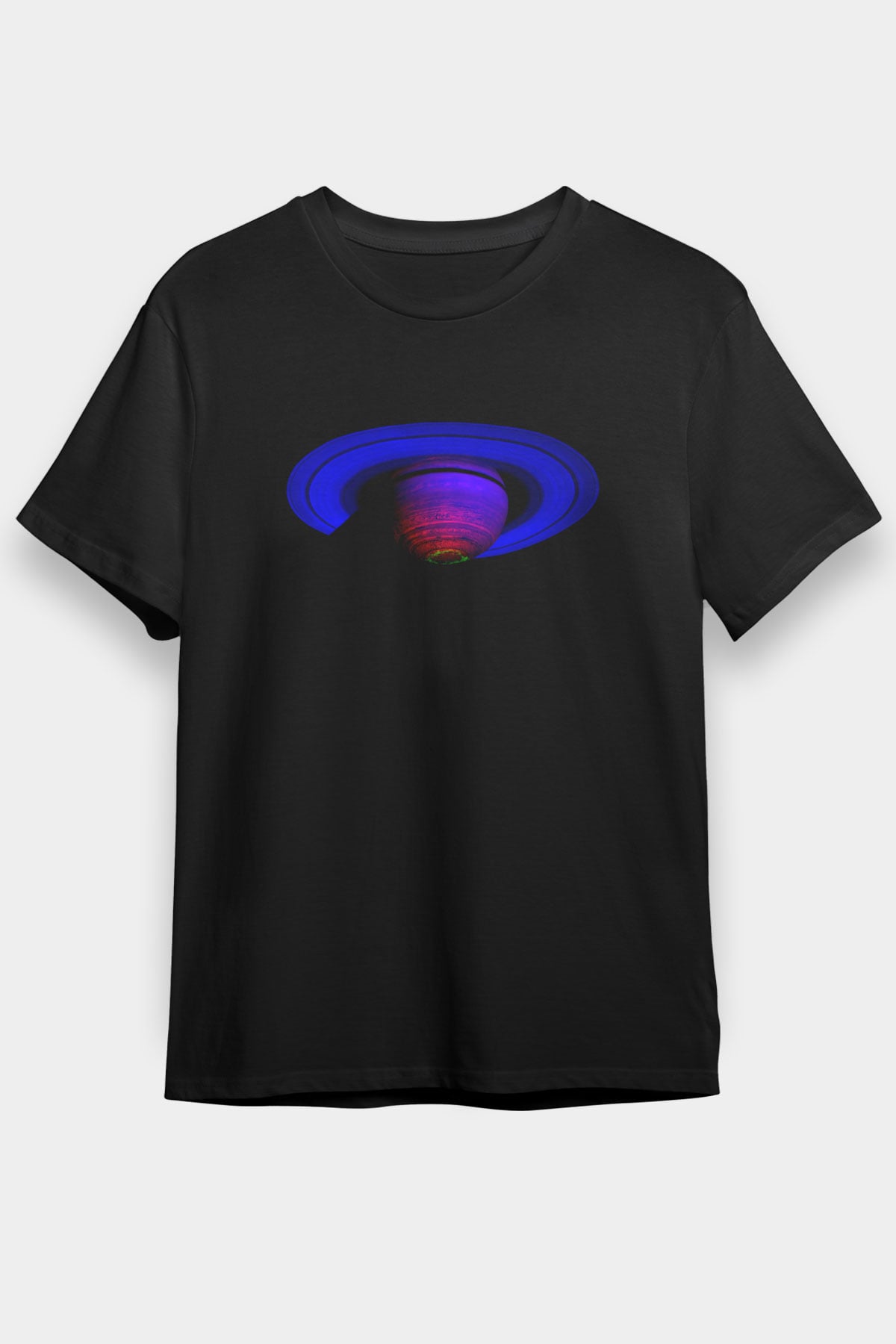 Satürn Siyah Unisex Tişört T-Shirt - TişörtFabrikası