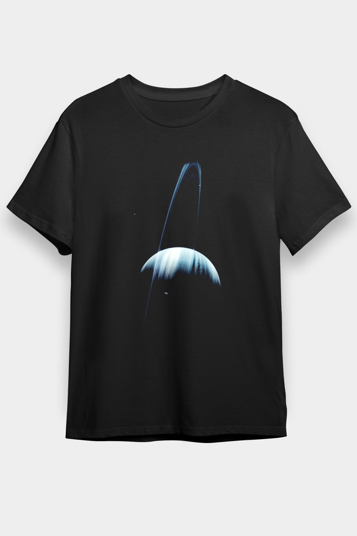 Satürn Siyah Unisex Tişört T-Shirt - TişörtFabrikası