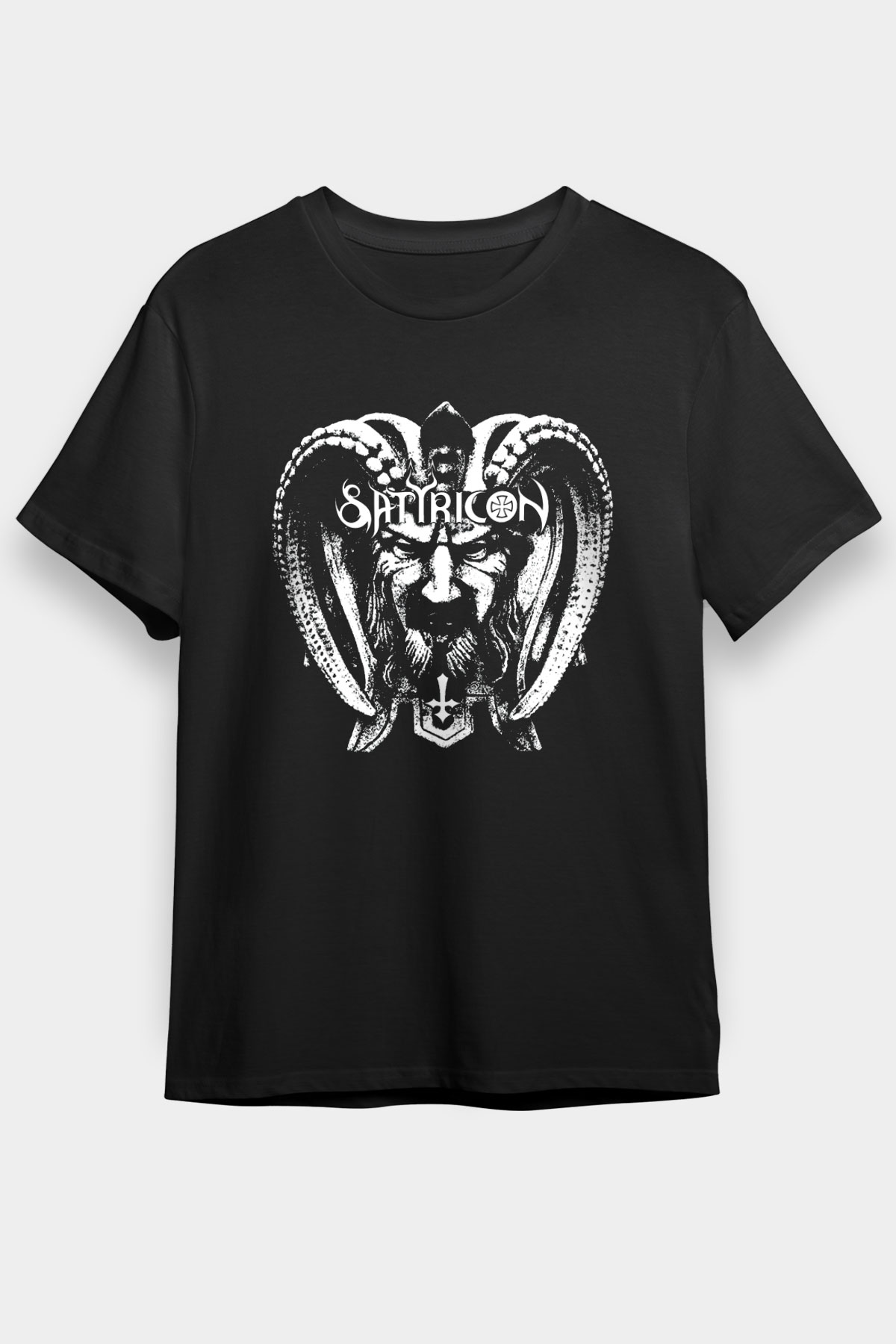 Satyricon Baskılı Unisex Siyah Tişört - Tshirt