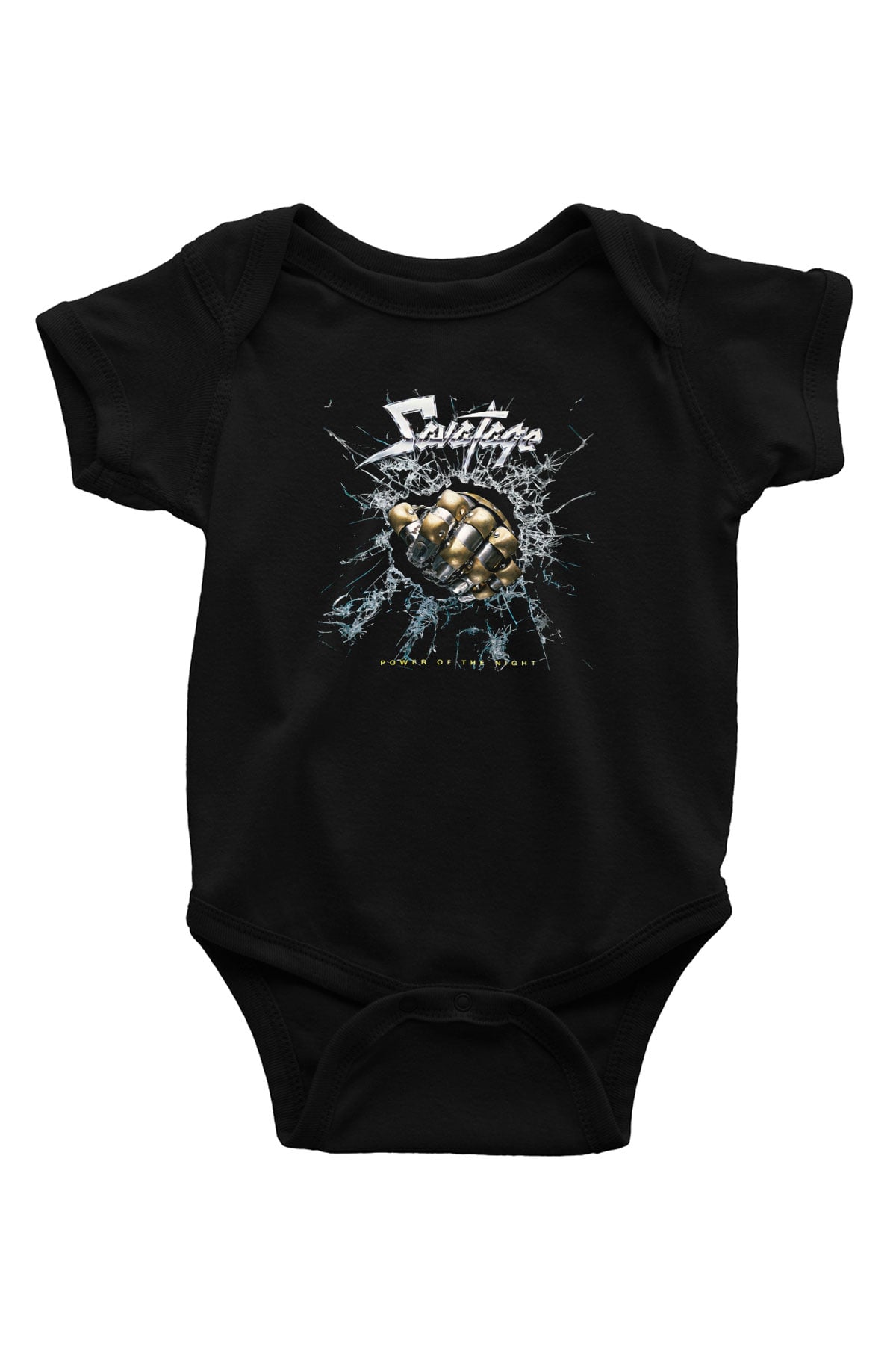 Savatage Baskılı Unisex Siyah Bebek Body - Zıbın